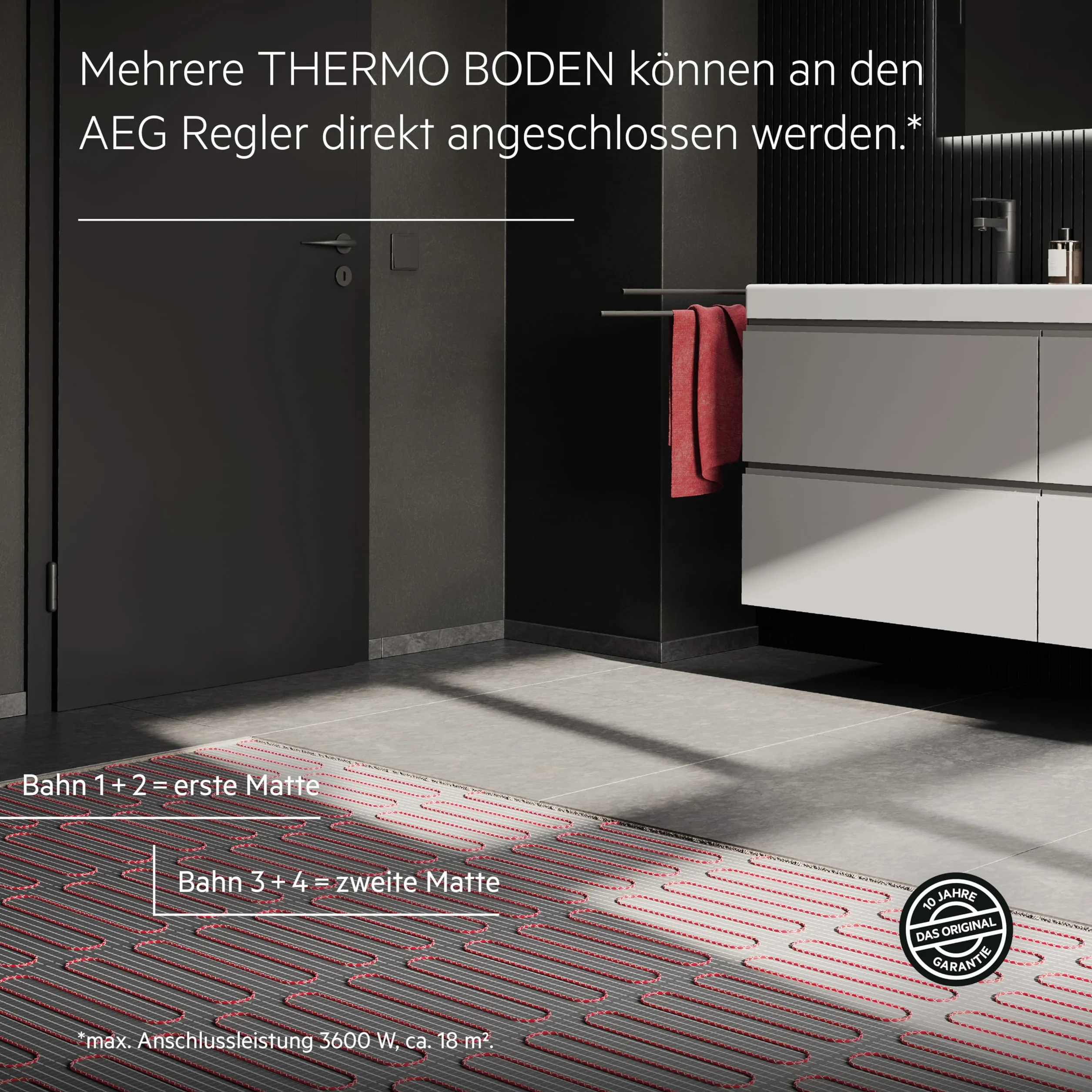AEG Riscaldamento elettrico a pavimento, set completo 4 m², 200 W/m², piano termico Turbo TBS TC 200/4 Set Plus, 205821
