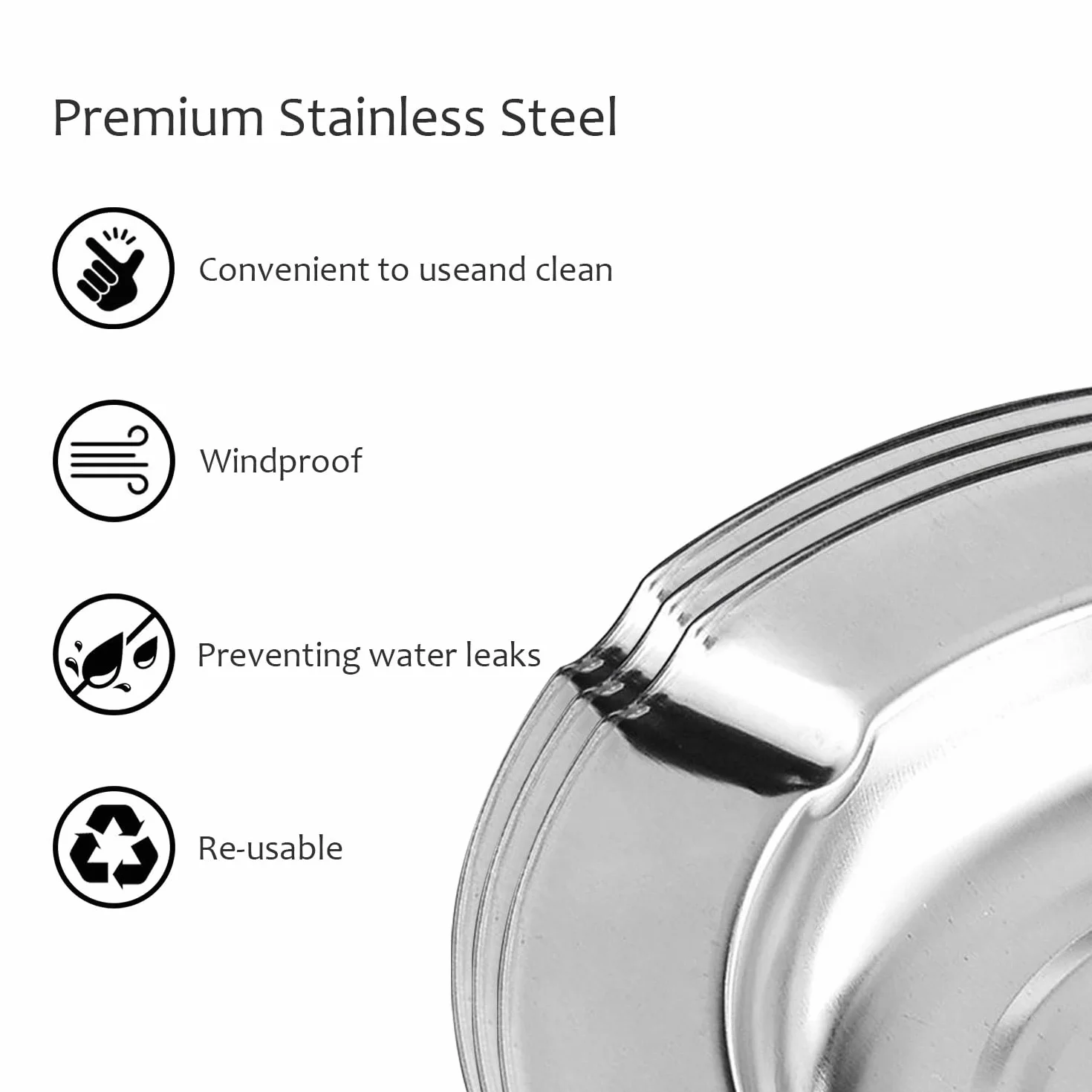 Posacenere in acciaio inox usa e getta confezione da 10, portatile per interni/esterni