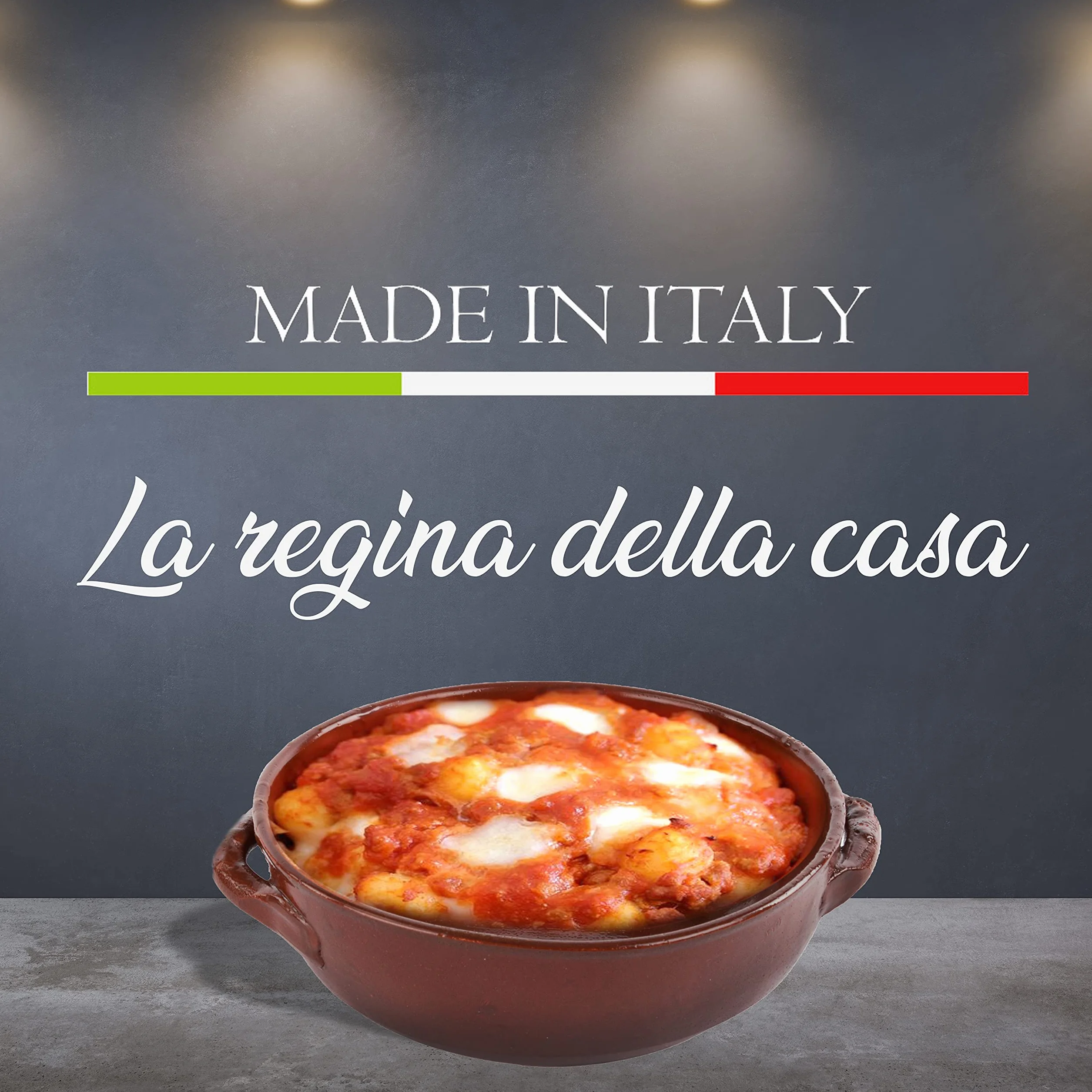 Kasalingo 6 Tegami in coccio monoporzione da Forno 12 Cm, terrine di Terracotta Che esaltano Il Sapore Naturale dei cibi, Ciotole in Terracotta per zuppe, Pasta al Forno 100% Made in Italy.