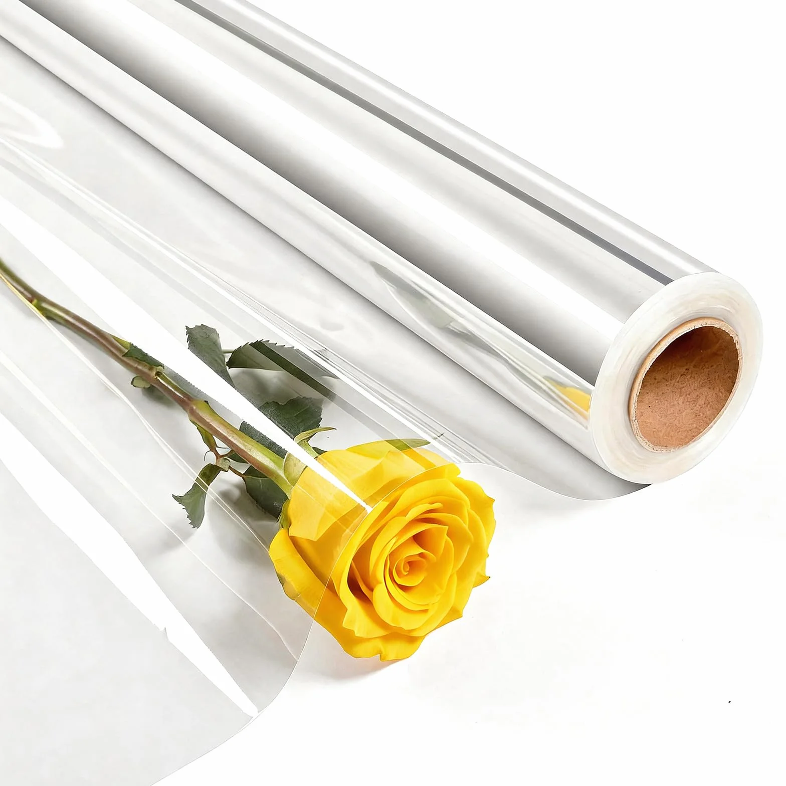 43 CM x 30 M, 3 Mil Cellophane per Imballaggio, Carta Regalo Rotolo, Sacchetti Trasparenti per Confezioni, Ideale per Bouquet di Fiori, Cesti Regalo, Decorazioni per Feste e Progetti DIY (1, 43cm)