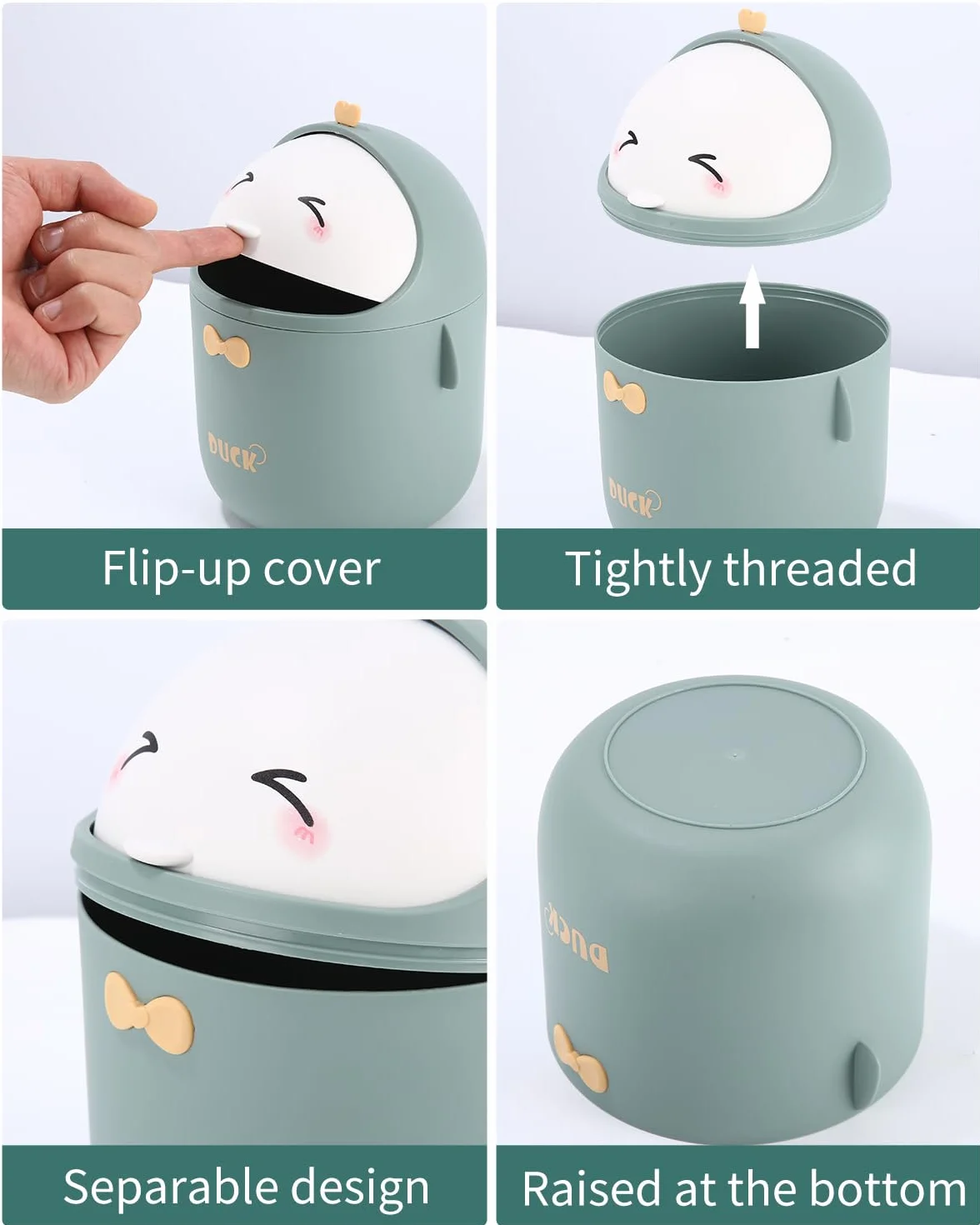Cestino Spazzatura Piccolo, mini pattumiera da tavolo, Mini Piccola Pattumiera con Coperchio, Simpatico Cestino da Scrivania, Pattumiera Cucina, Cestino Ufficio, in Stile Cartone Animato Trash Can