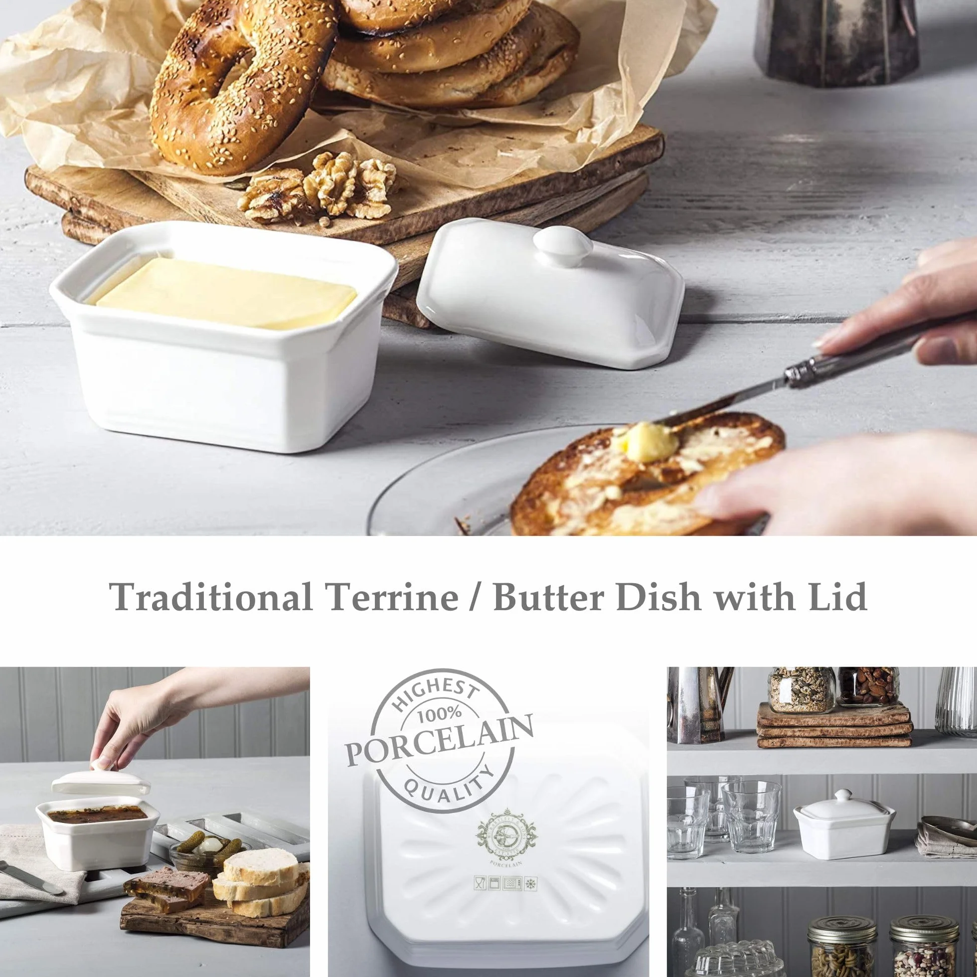 WM Bartleet & Sons terrina con coperchio bianca