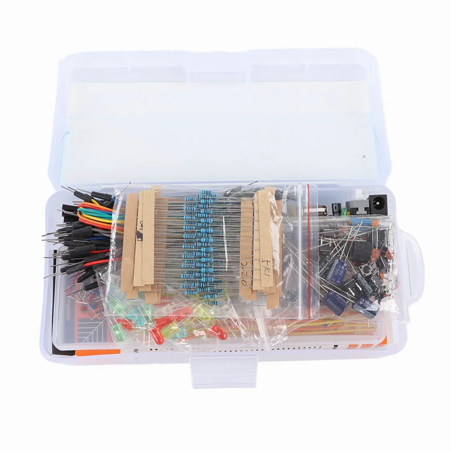 Assortimento di Kit di Componenti Elettronici, Kit di Avvio Elettronico Materiale PCB Assortimento Divertente Fai-da-te Componente di Sviluppo con 830, Computer a Scheda Singola