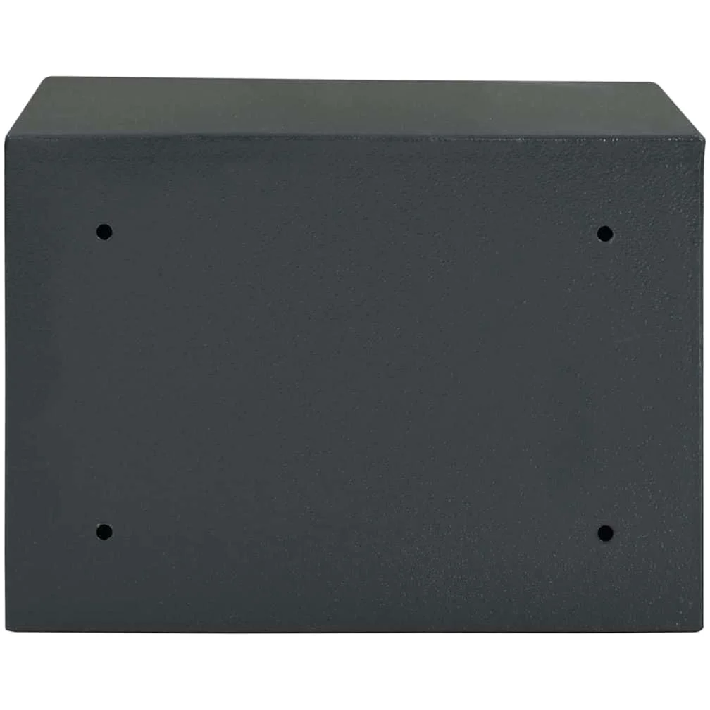 Cassaforte 35 x 25 x 25 cm con serratura, cassetta di sicurezza in acciaio per oggetti di valore, cassaforte per documenti, cassetta di denaro, grigio scuro, per ufficio domestico