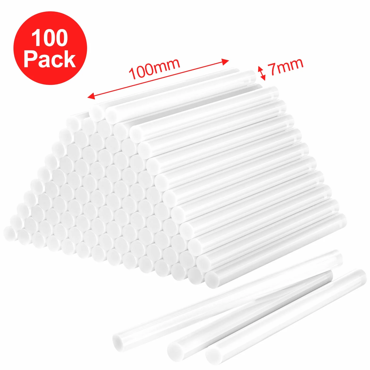 Relota 100 pezzi Colla a Caldo 7 x 100 mm, Stick Colla a Caldo Trasparente per Pistola Colla a Caldo, Kit Bastoncini di Colla Asciugatura Rapida per Fai da Te, Riparazione e Fissaggio