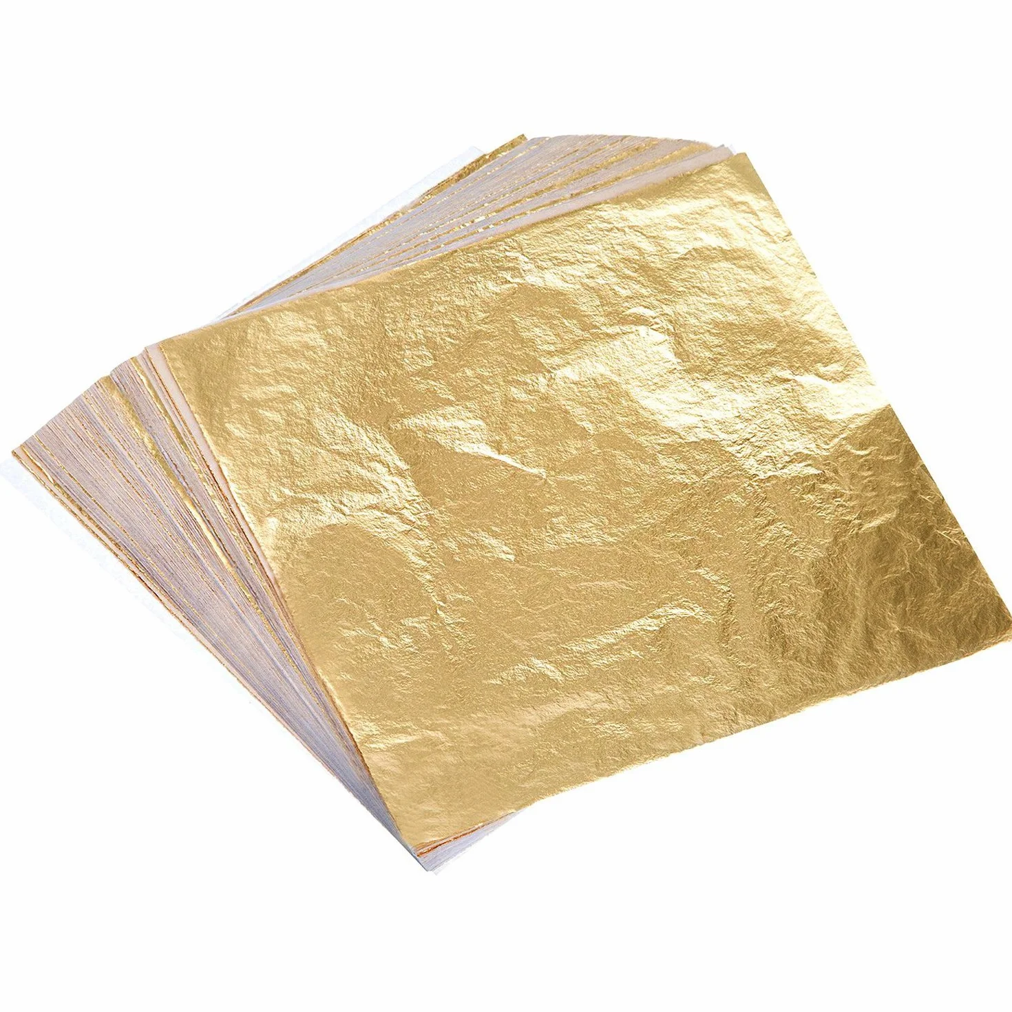 100 Fogli Foglia d'Oro d'Imitazione per Arte, Doratura Artigianale, Decorazione, 14 per 14 cm