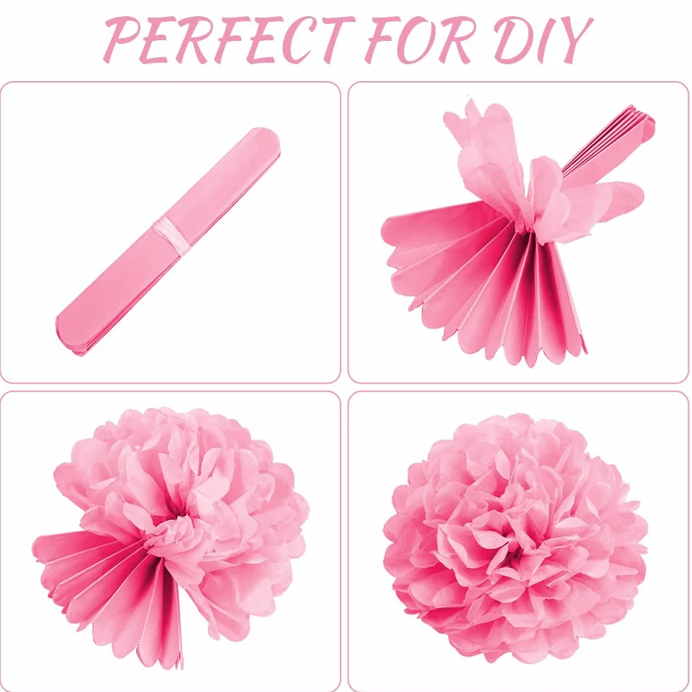 OFFCUP Carta Velina Rosa 70x50cm 35 Fogli Fai da Te Decorazioni Feste