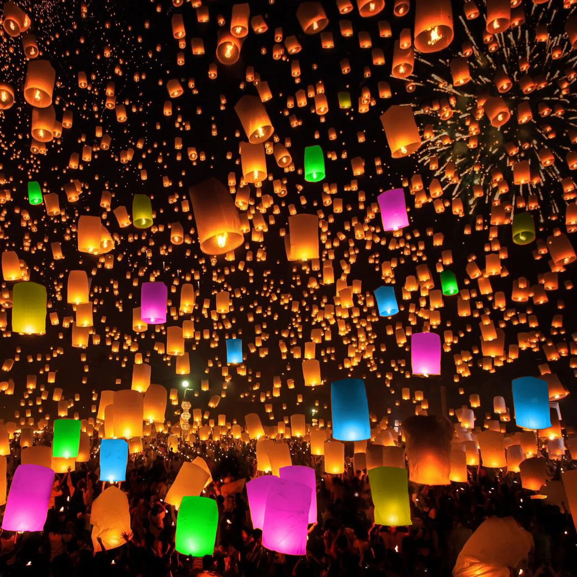 10 Pezzi Lanterne Cinesi del Cielo, Lanterne di Carta Volanti, Lanterne del Cielo che Desiderano, Luci Luminose Volanti in Stile Tradizionale, Usate per Compleanni, Matrimoni, Feste, Natale,Halloween