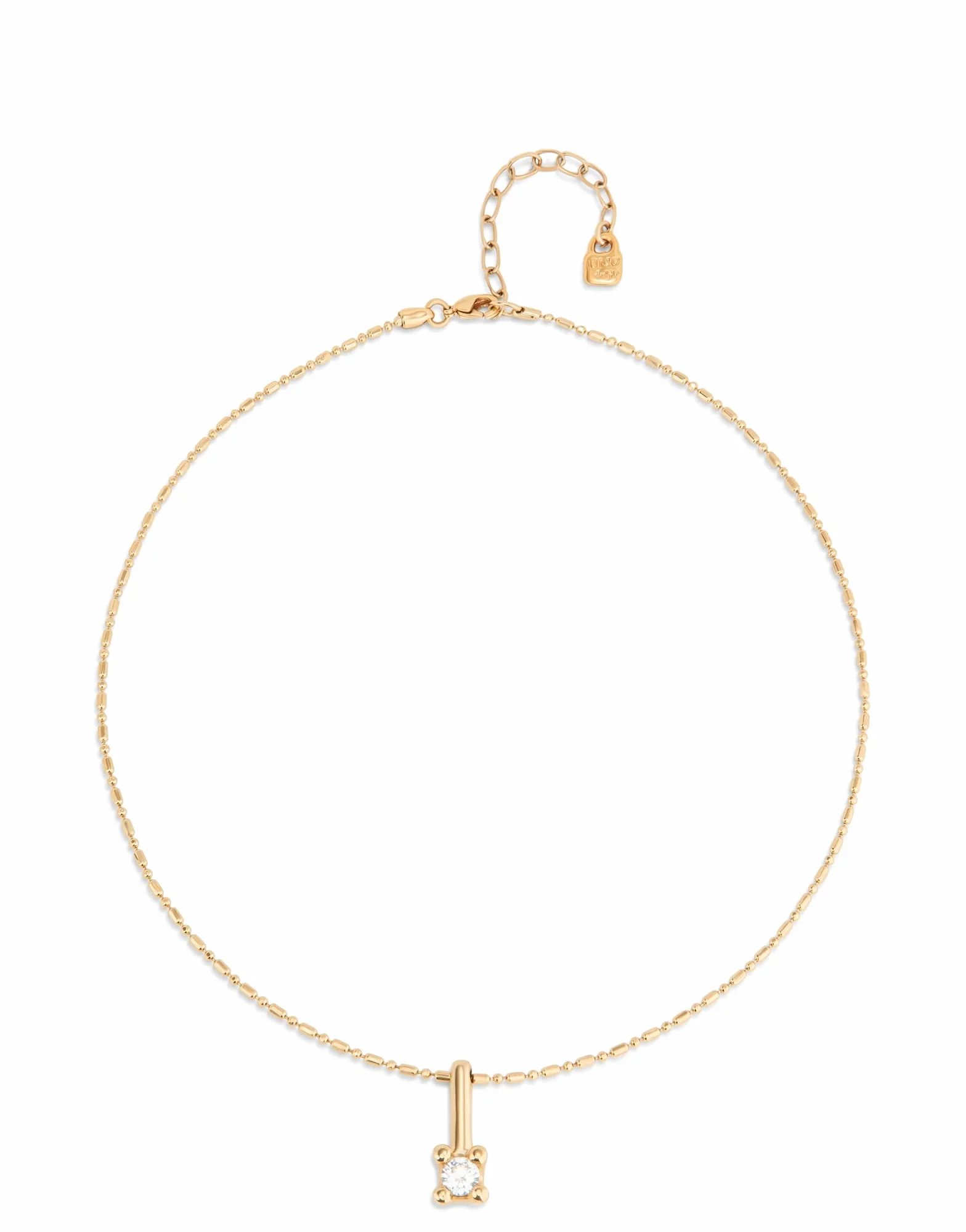 Uno de 50 collana catena lega di metallo placcato in oro 18 carati zirconia bianca