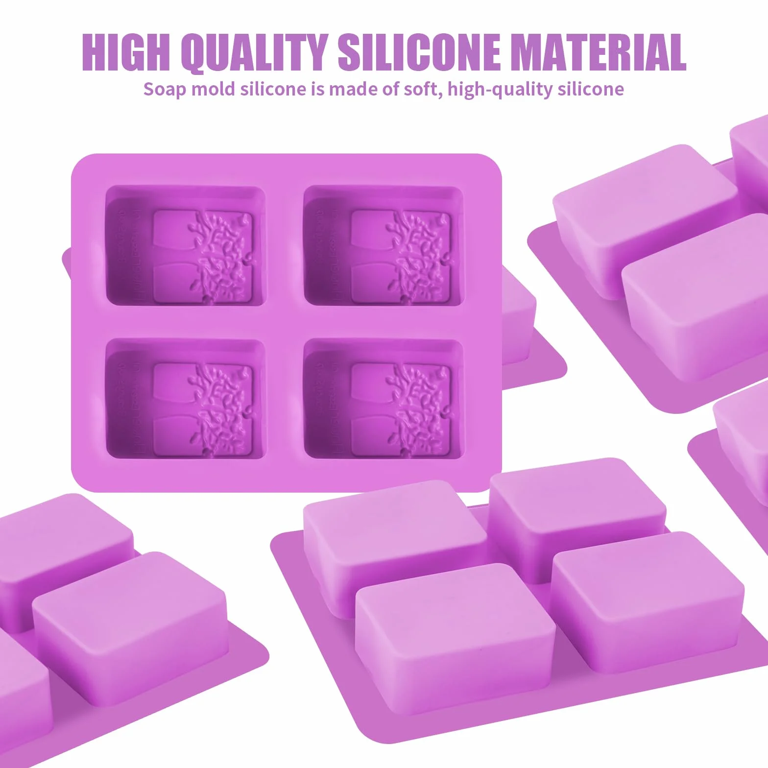 Stampi per Sapone, Sapone in Silicone Stampo, Stampi in Silicone per Sapone DIY, per Saponette Fatte a Mano, Ghiaccio, Torte, Budini, Cioccolatini