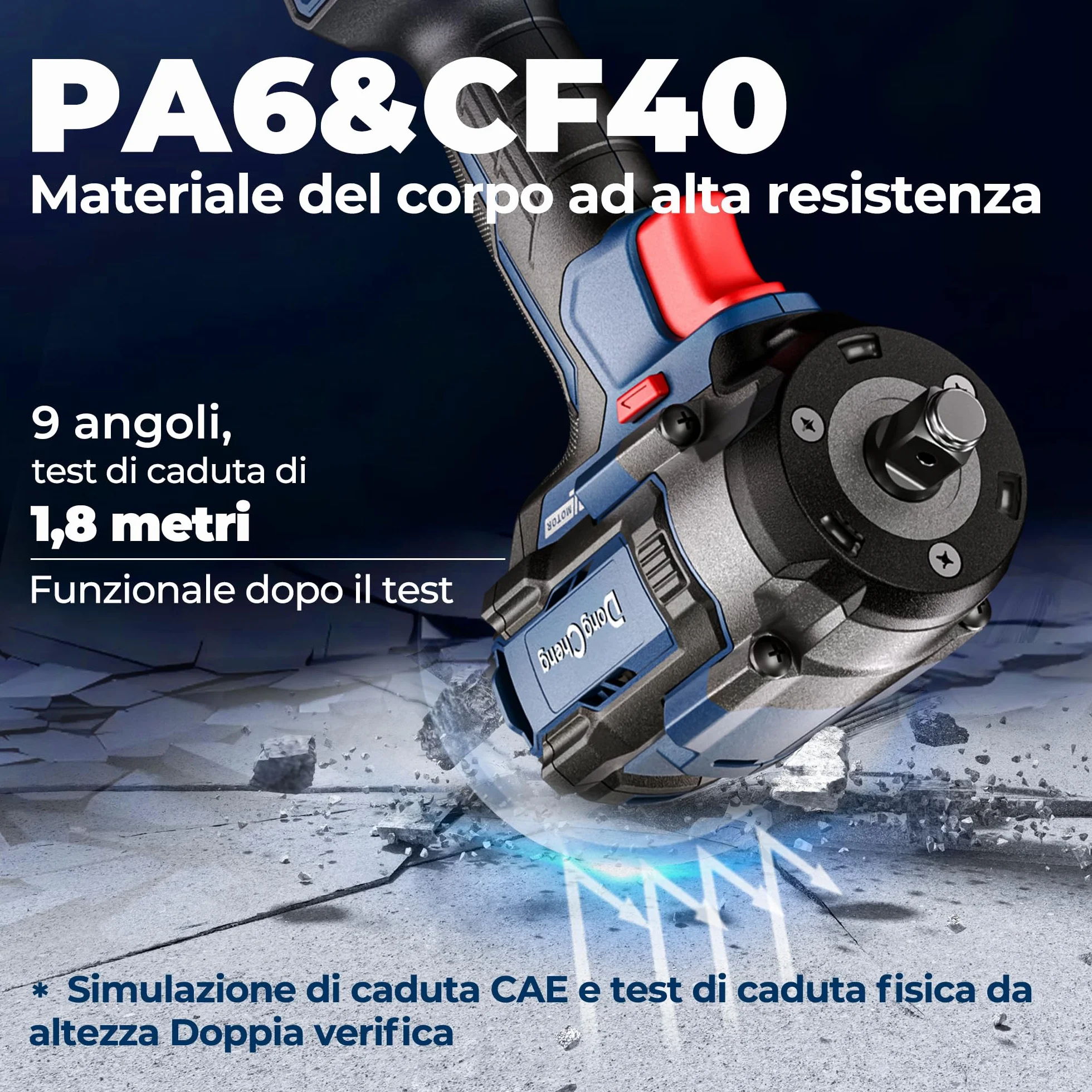 DongCheng Chiave ad Impulsi Senza Fili 20V 4.0Ah Li-ion 800 Nm 2400 giri/min 4 Velocità