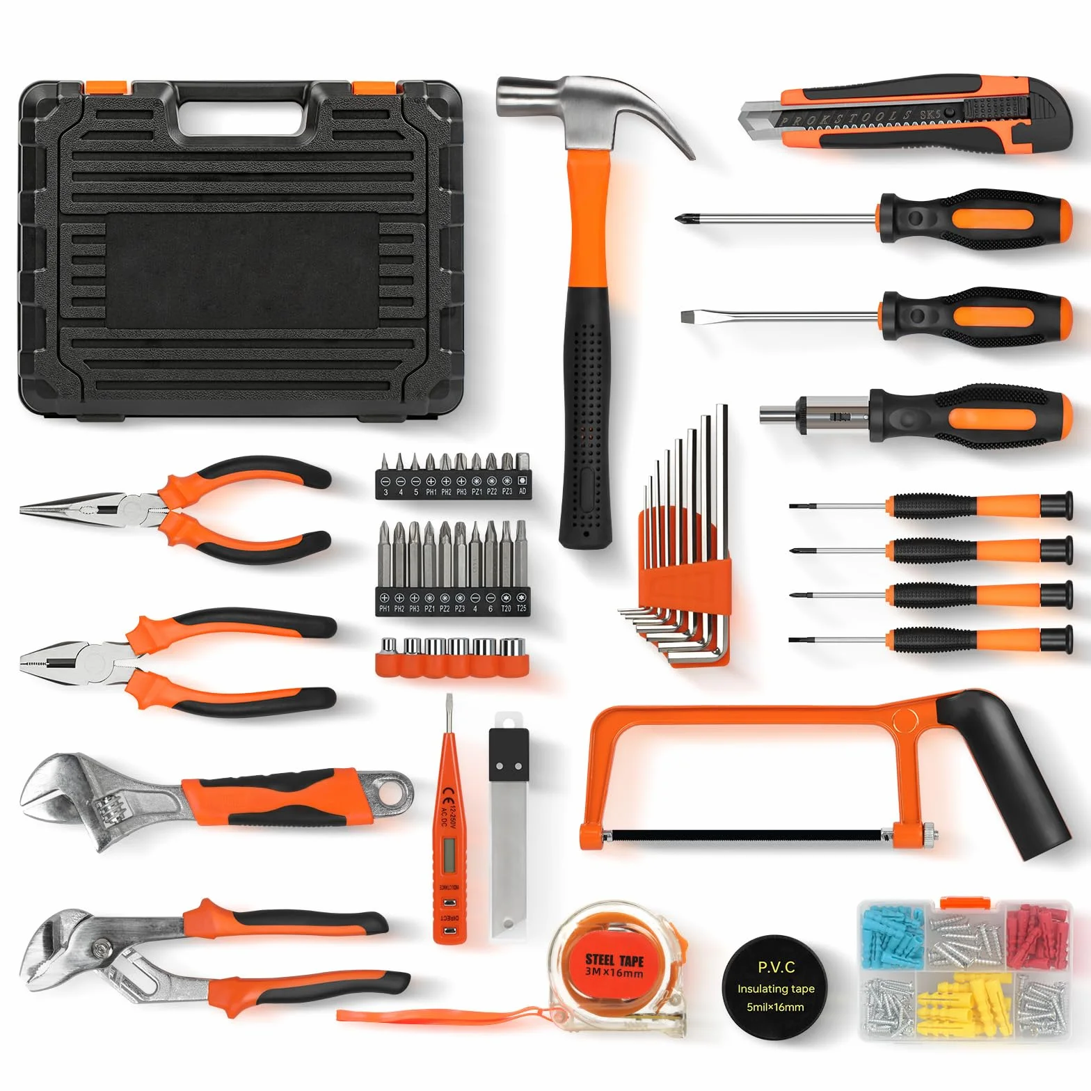 GALAX PRO Cassetta Attrezzi Completa 160 Pezzi Kit Utensili Manuali con Cacciaviti Cricchetto Pinze