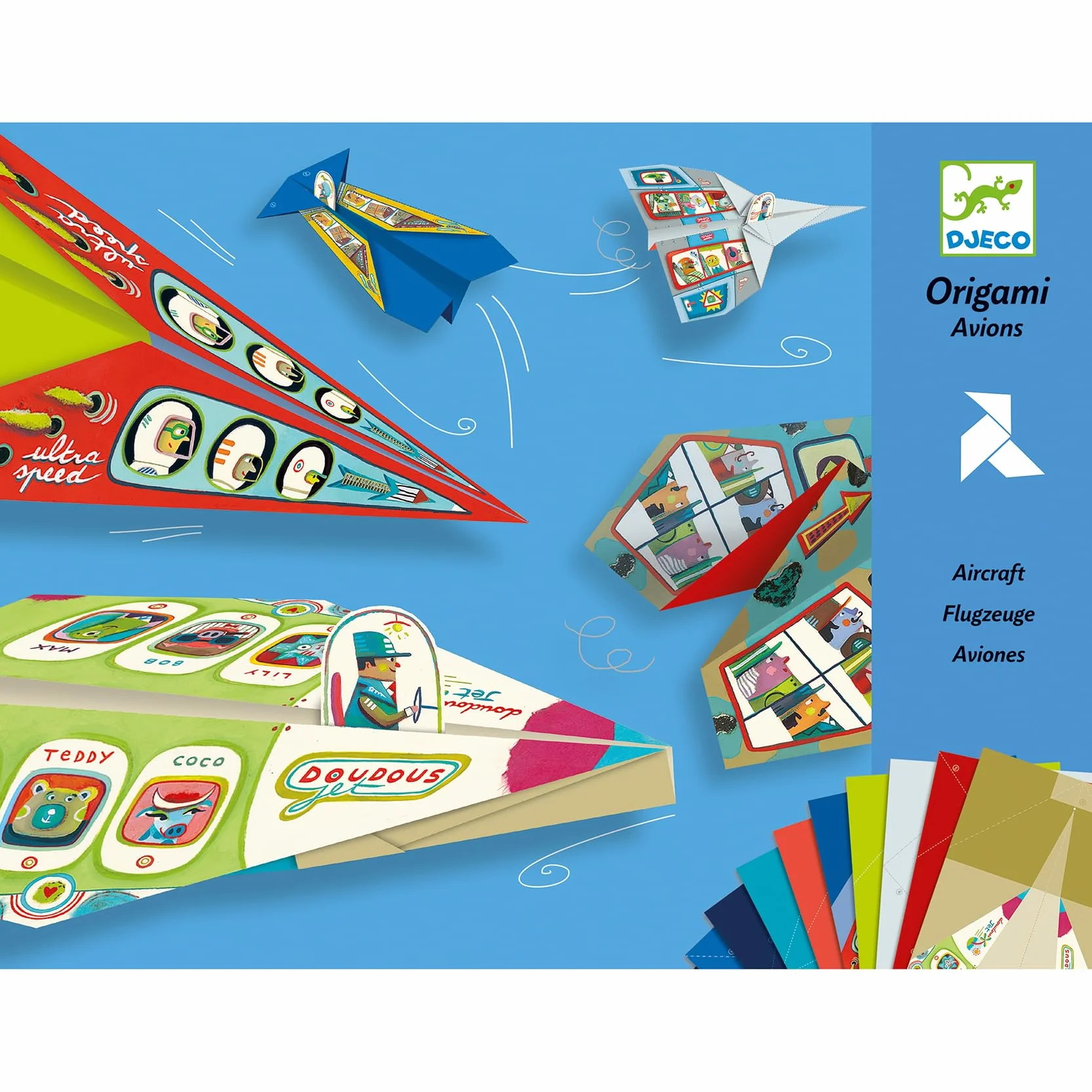 Djeco DJ08760 Planes Origami - Aeroplano in Carta, Multicolore