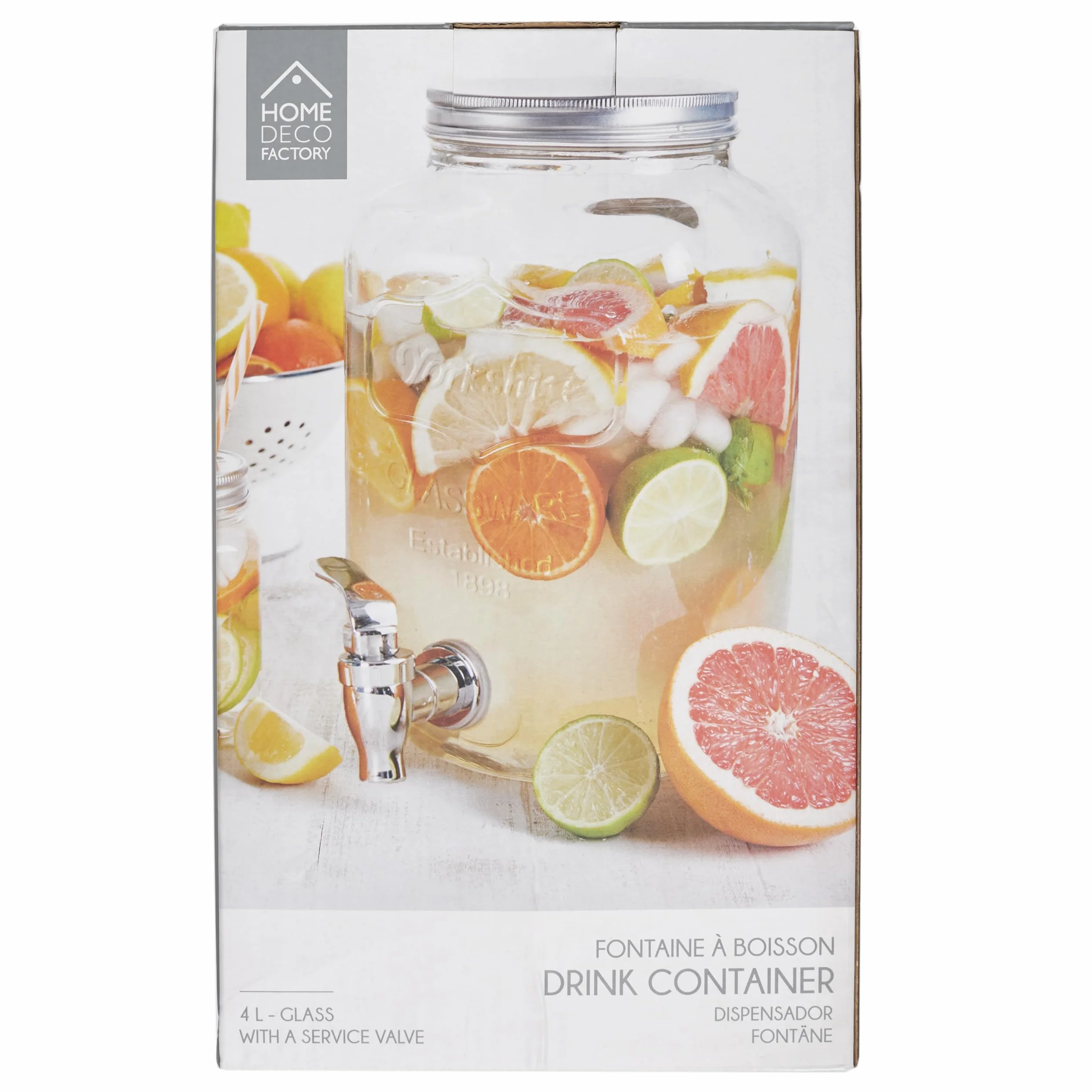 Saveur et Degustation FONTAINE 4 l trasparente 15 x 15 x 25,5 cm bevanda in vetro