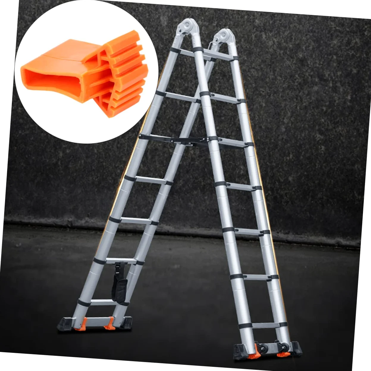 2 Set Tappetino Antiscivolo Pastiglie Scala Ladder Scala Pieghevole Gambe Della Scala Accessorio Per La Casa Piedini in Gomma Tappetino Gomma Da Cancellare Arancia 8 Pezzi * 2