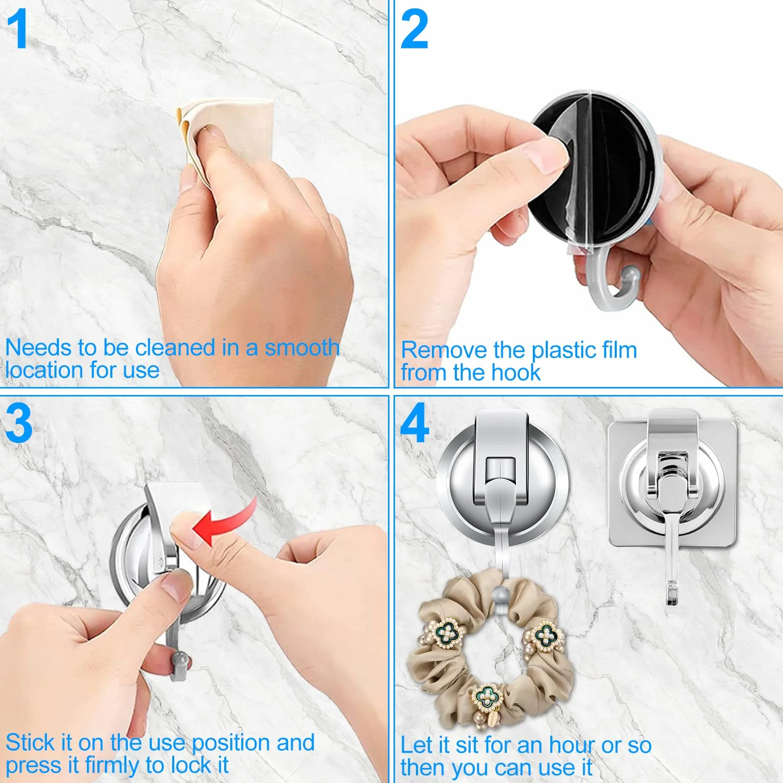 Ganci Ventosa 5KG per Bagno Doccia Cucina Resistenti Senza Foratura Portasciugamani 2 Pezzi