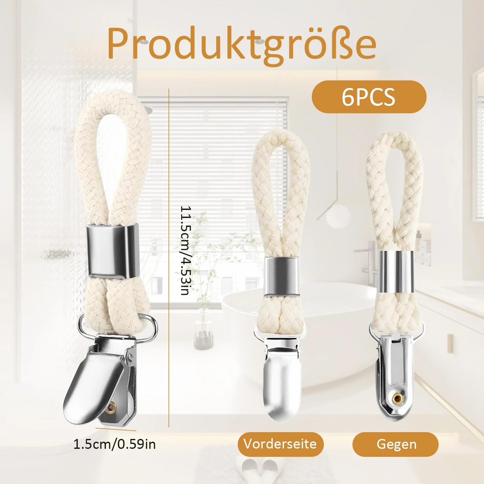 Ganci per asciugamani senza cuciture 6 mollette clip con passanti