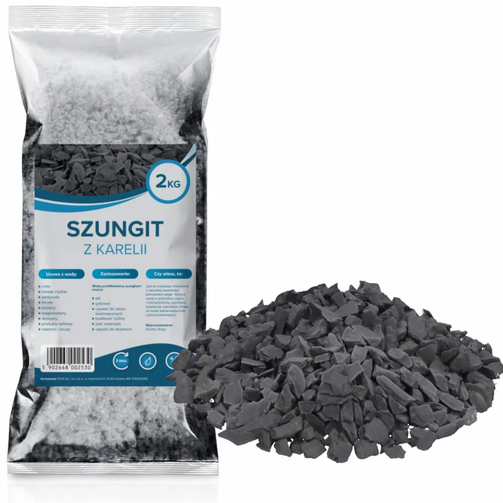 Shungite Nera Grezza 2kg per Purificazione Acqua Frammenti Pietre Naturali Carelia Russia