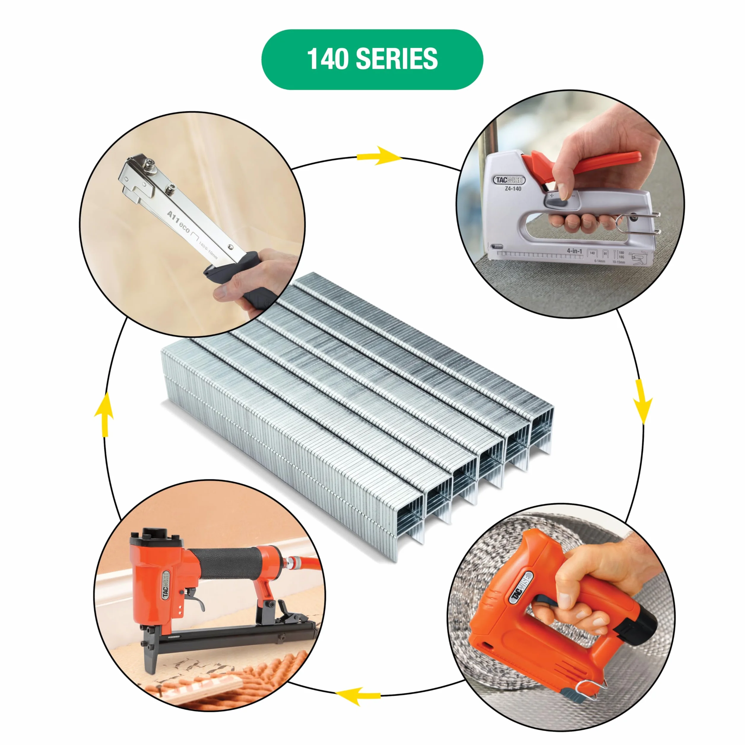 Tacwise 0340 Punti Galvanizzati Professionali Tipo 140/6mm, Confezione da 5000