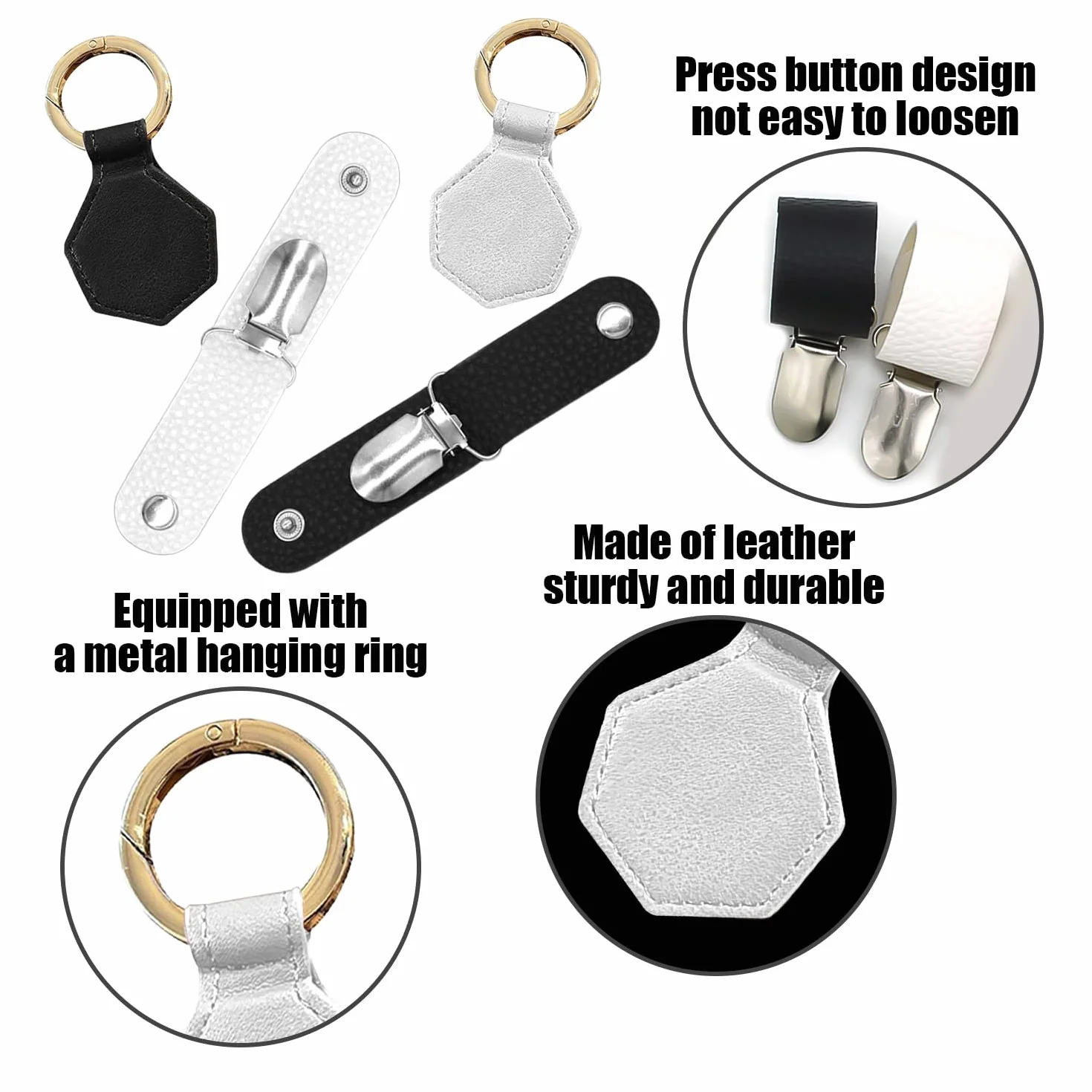Clip Magnetica Per Cappello Da 4 Pezzi In Pelle, Clip Da Appendere Per Borsa, Clip Esagonale