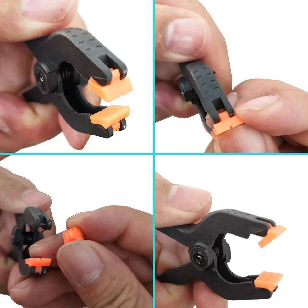 CESFONJER 20 pcs Set Morsetti a Molla in Nylon Multifunzionale, Mini Clip per Foto da Sfondo per Studi, Lavorazione di Legno di Fai Da Te, Lavorazione del Legno con estremità Arancione Morsetto
