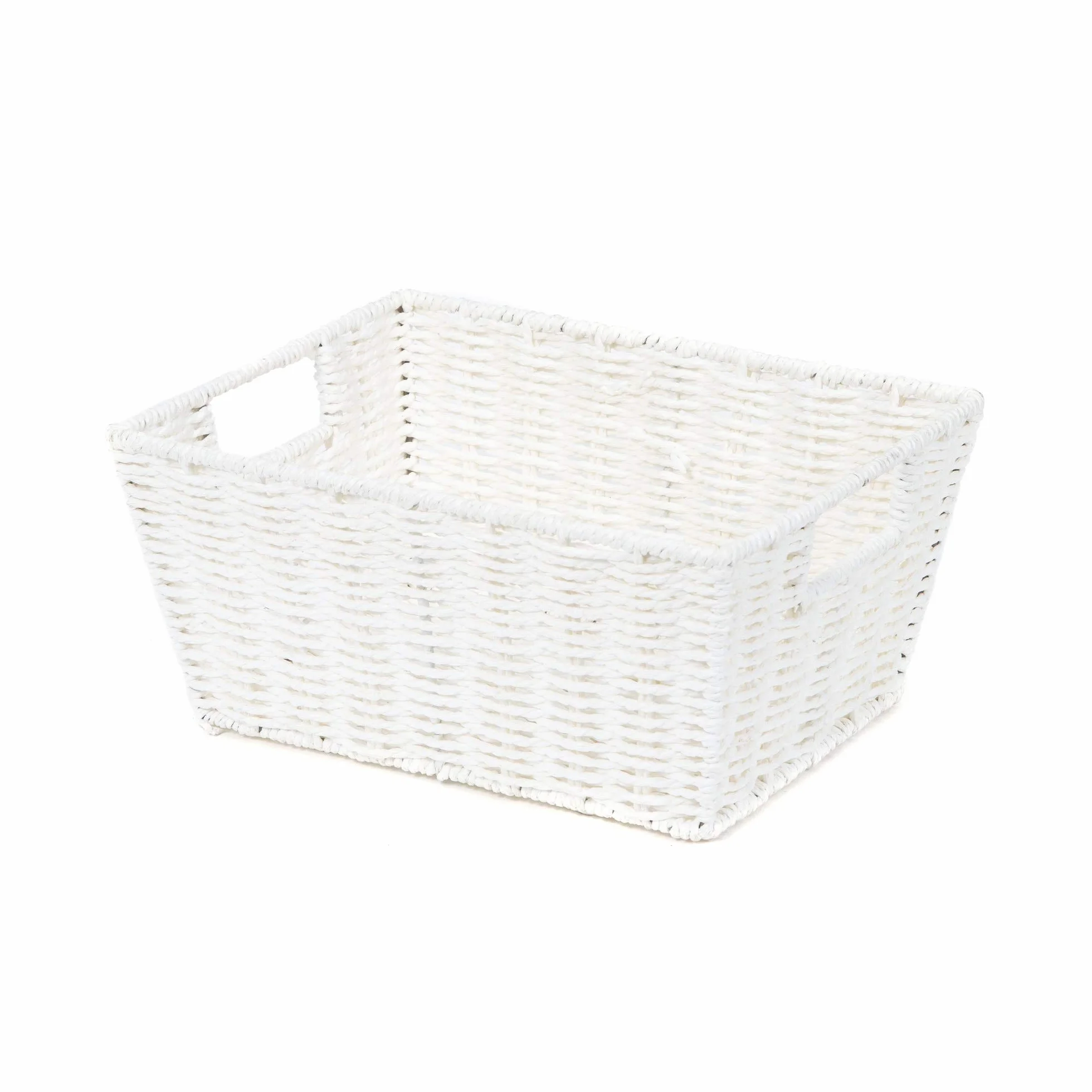 Compactor Etna Cesto Rettangolare in Carta Intrecciata a Mano Bianco 31 x 24 x H. 14 cm