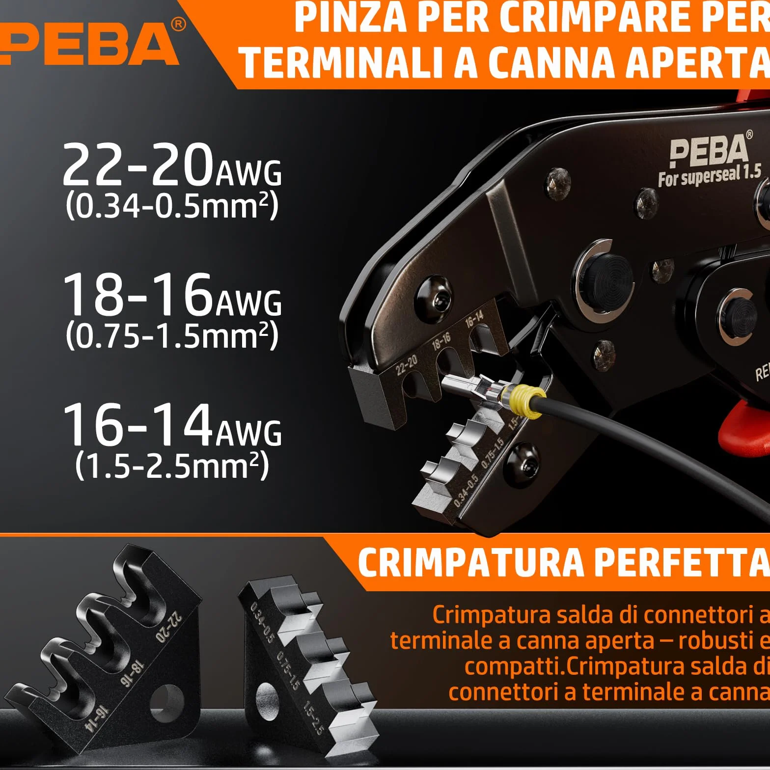 PEBA Connettori Elettrici Impermeabili per Auto, Kit di Connettori per Cavi Elettrici Automobilistici 1/2/3/4 pin Connettori Maschio e Femmina con Strumento di Crimpatura a Cricchetto, Estrazione Pin