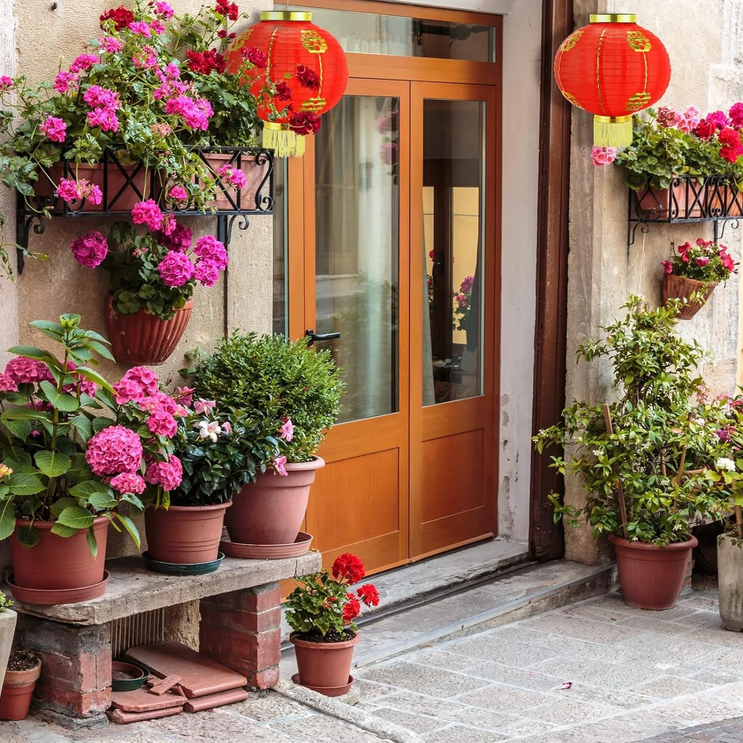 Lanterna Pendolo Cinese Grande Lampada Sospensione Rossa Deng Long Festa Primavera Decor