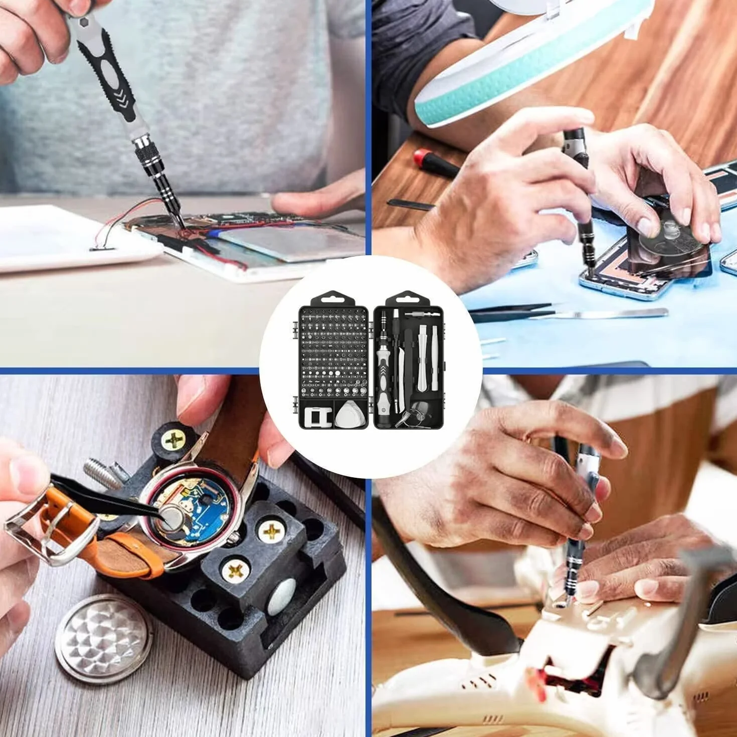 115 in 1 Cacciaviti Precisione Set, Professionali Mini Magnetici kit di Riparazione con Torx Bits, per PC, iphone, Laptop, Occhiali, Orologio, Switch, PS4, PS5, Xbox, Elettronica