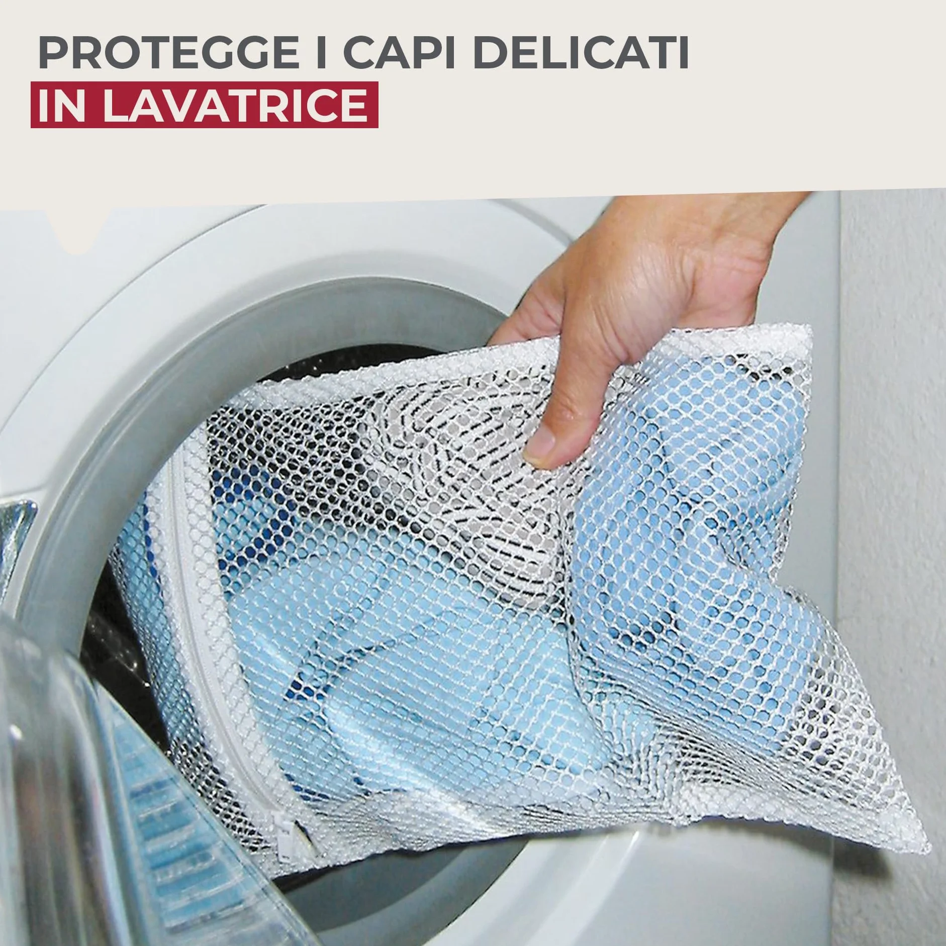 Fackelmann Sacchetto Retinato per Lavaggio dei Capi Delicati in Lavatrice, Plastica, Multicolore