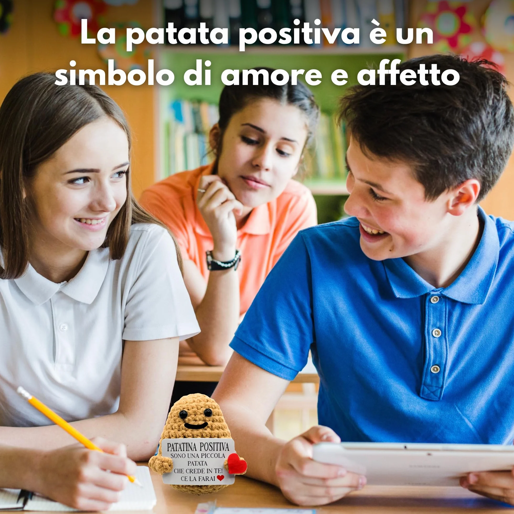 BigDaddy Patatina Positiva Peluche Patata Portafortuna Motivazionale Regalo Originale