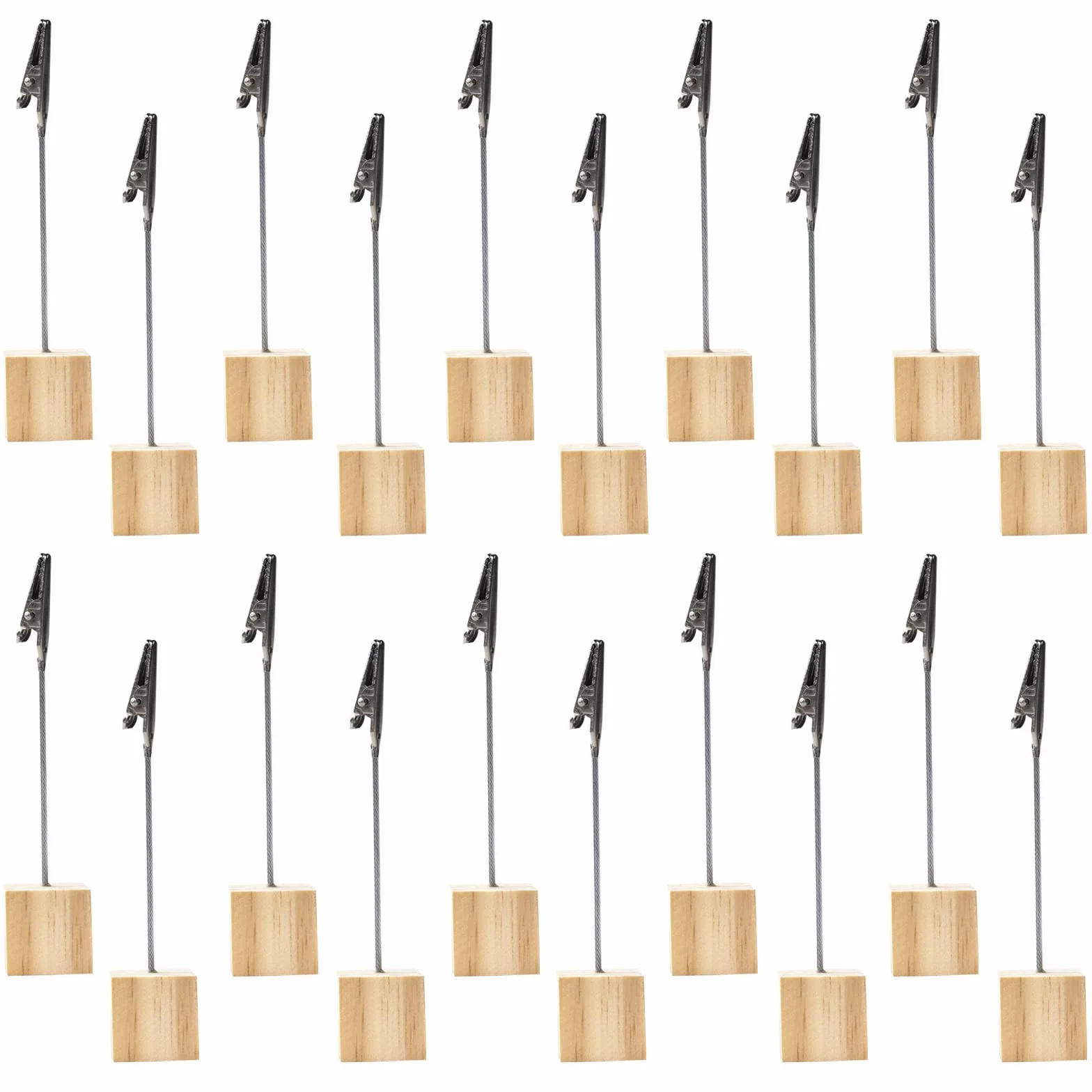 20 Pezzi Portafoto con Mollette Clip Portafoto Porta Memo Porta Segnaposto Clip e Base in Pino Per Feste Negozio di Ristoranti Cartellino Prezzi Numero di Tavolo