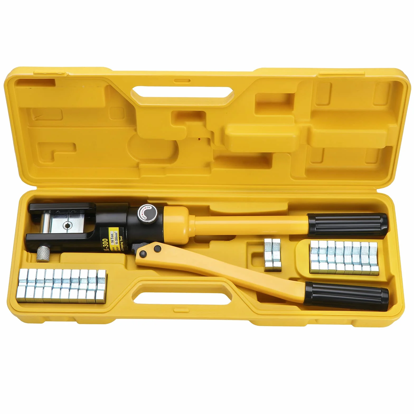 16 Tonnellate Pinza Crimpatrice Idraulica 8-300mm², Pressa Idraulica Pinze Crimpatrice, Pinze Capicorda per Terminali Elettrici, 13 Coppie di Matrici