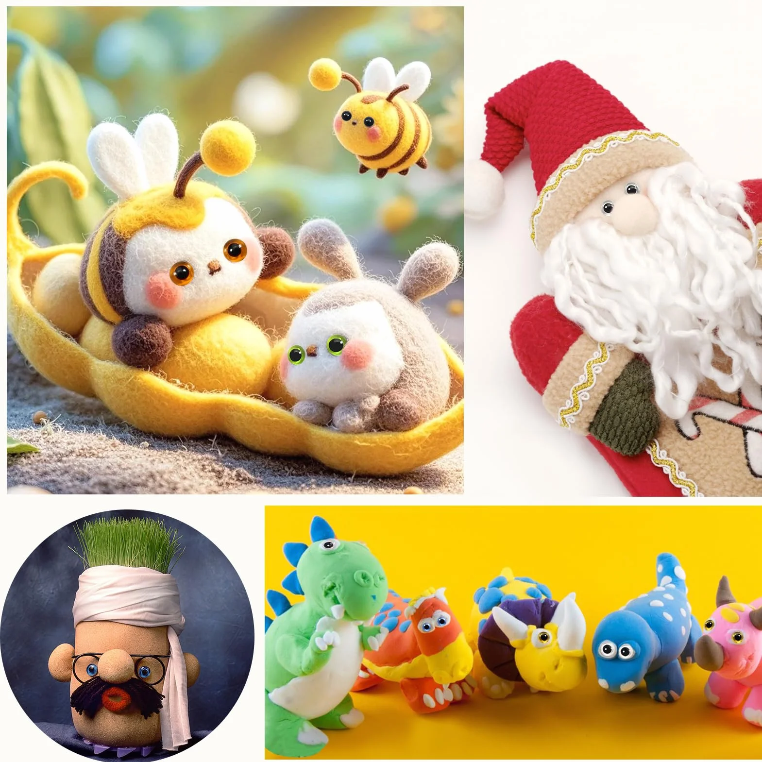 TOAOB 100 Pezzi Occhi Colorati di Sicurezza per Amigurumis 3 mm Occhi di Vetro per Animali all'Uncinetto Fai da Te Artigianato Lavoretti