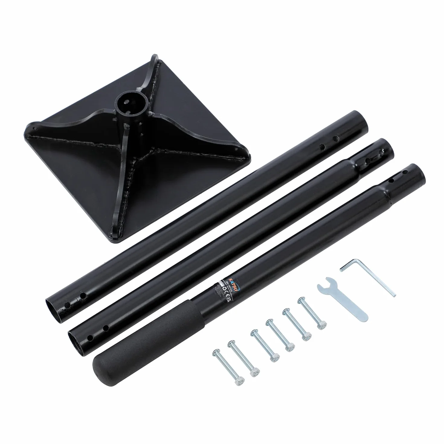 KATSU Tools Tamper in acciaio resistente - Base quadrata 200 mm x 200 mm, manico rimovibile a 3 sezioni per inceppamento, livellamento del suolo, ghiaia, ciottoli e riparazione del suolo