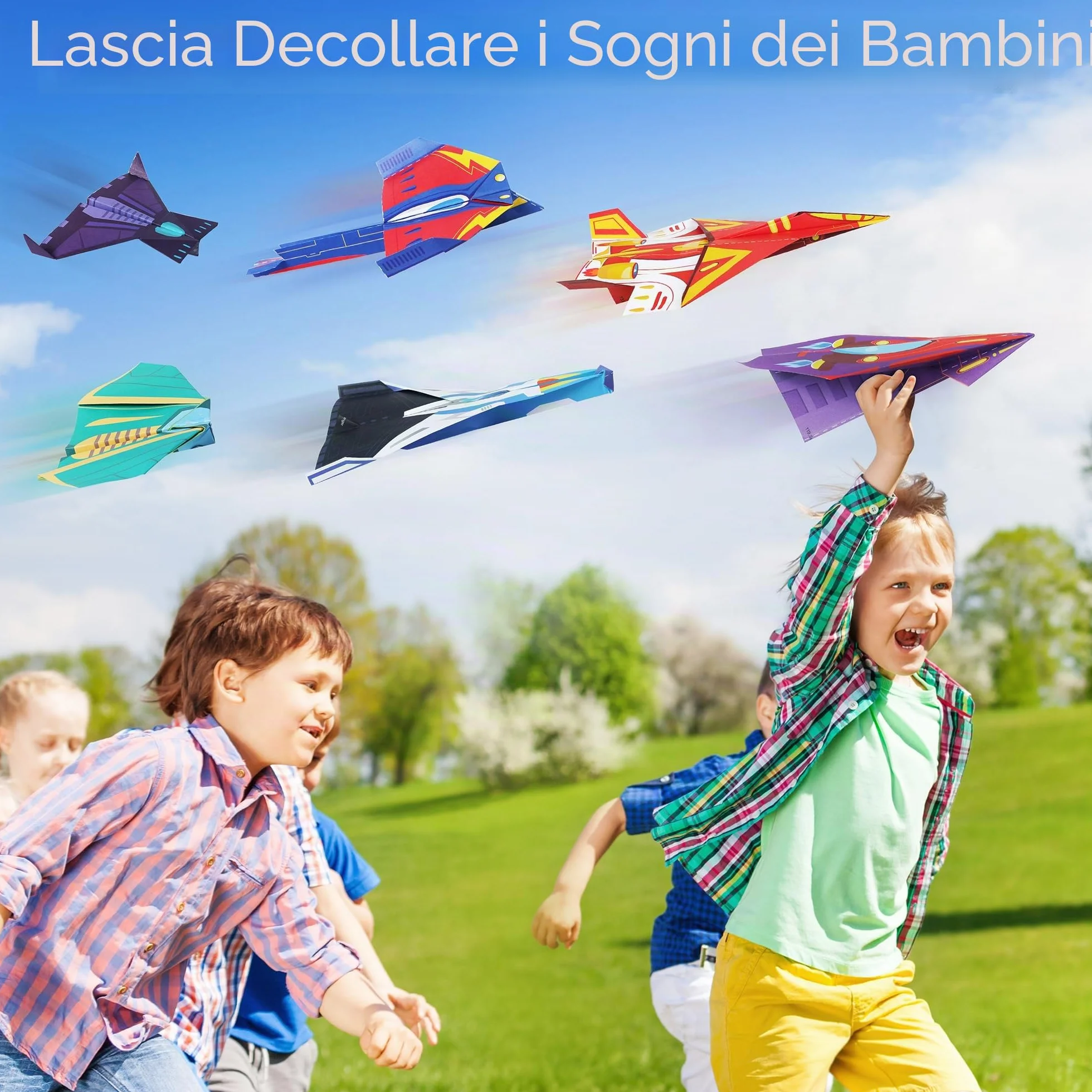 Mocoosy Kit di 320 fogli per origami per bambini dai 5 agli 8 anni e dai 9 ai 12 anni, set di aerei di carta, insieme di carta pieghevole colorata con libro di origami, arte e artigianato per ragazzi