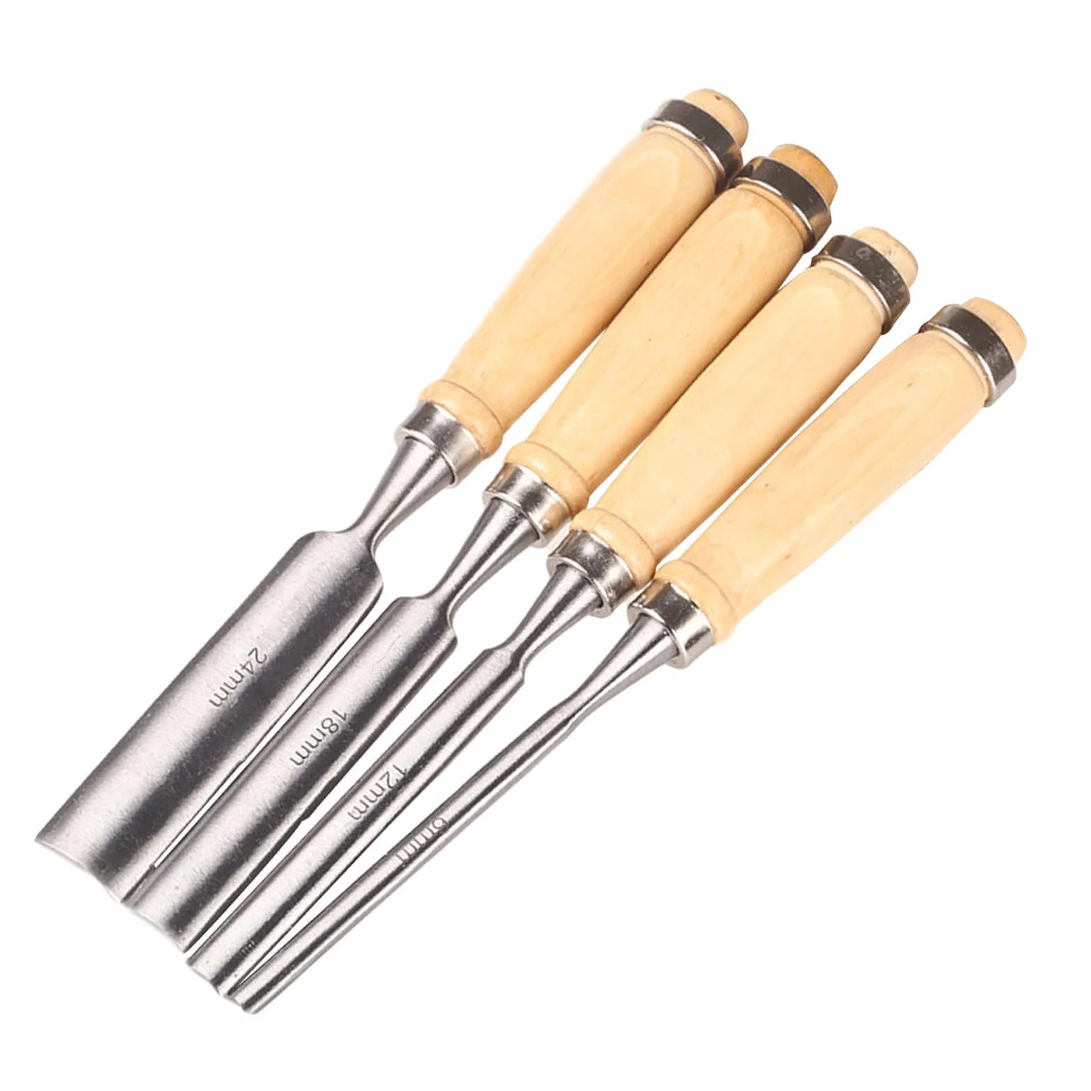Set Di Sgorbie Da 4 Pezzi,Set Di Scalpelli Affilati,Scalpelli Per Legno, La Lavorazione Del Legno 6, 12, 18, 24mm Portaoggetti Comode Impugnature Per Intaglio Del Carpenteria,Rifilatura Dei