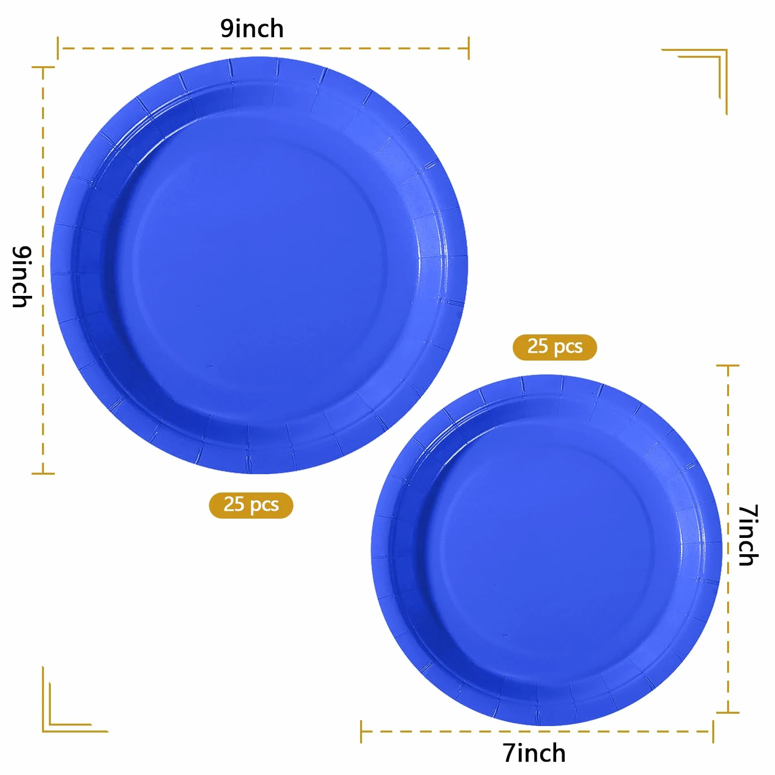 Blu Royal Piatti di Carta 50 Pezzi 25x23cm 25x18cm Monouso Eleganti per Feste Compleanno Matrimoni