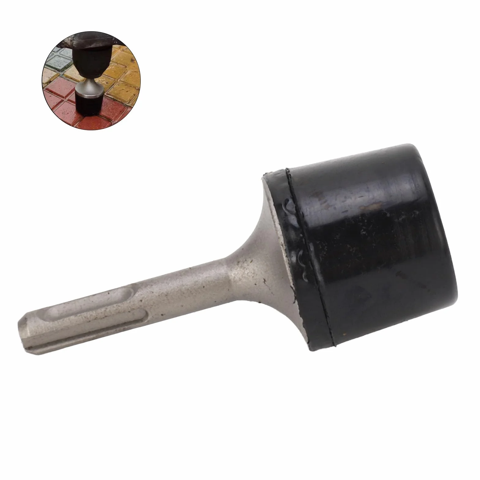 Power Hammer Round Rubber 40CR Shank Trapano Elettrico Hammer Power Tool Attachment Scheda di Installazione Grip Tool per la Costruzione di Pavimenti in Piastrelle di Ceramica