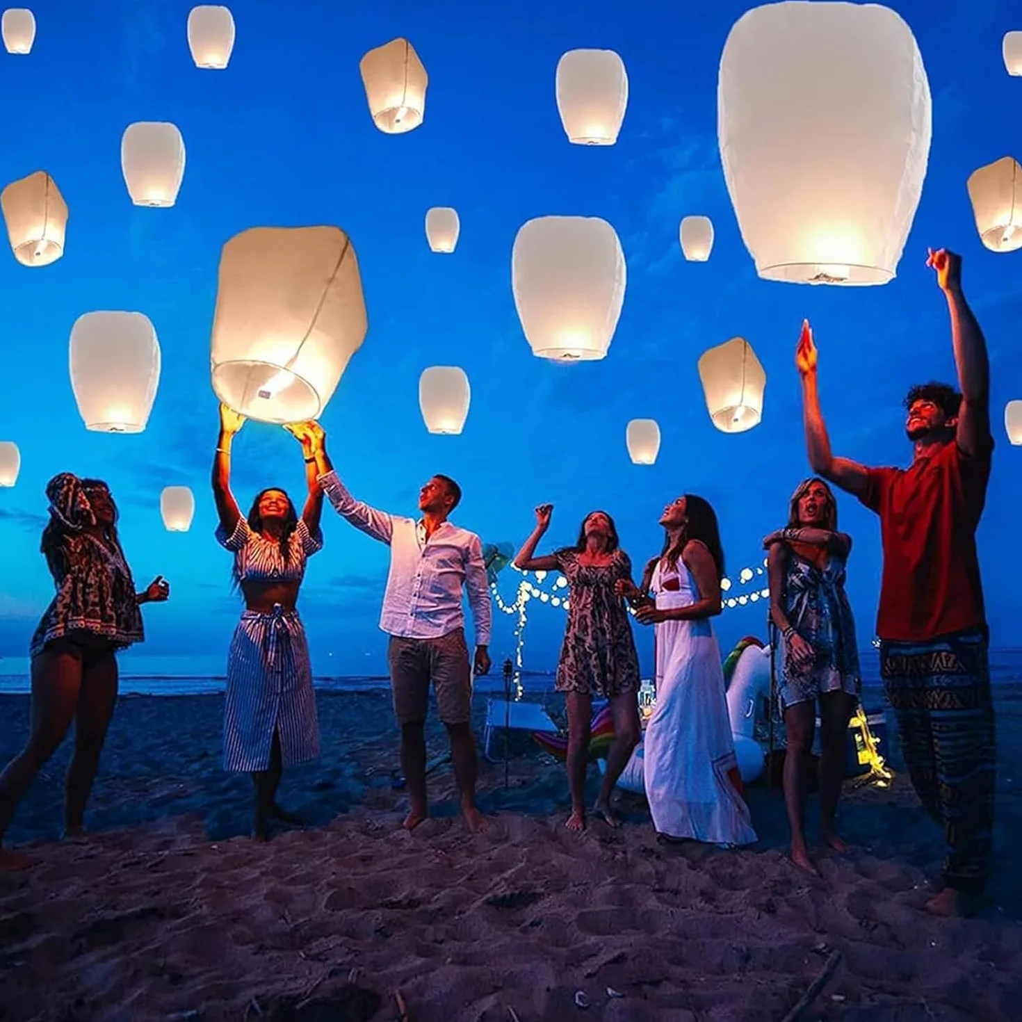 Sky Lanterne cinesi bianco confezione da 10 lanterne di carta per compleanno matrimonio funerale Natale