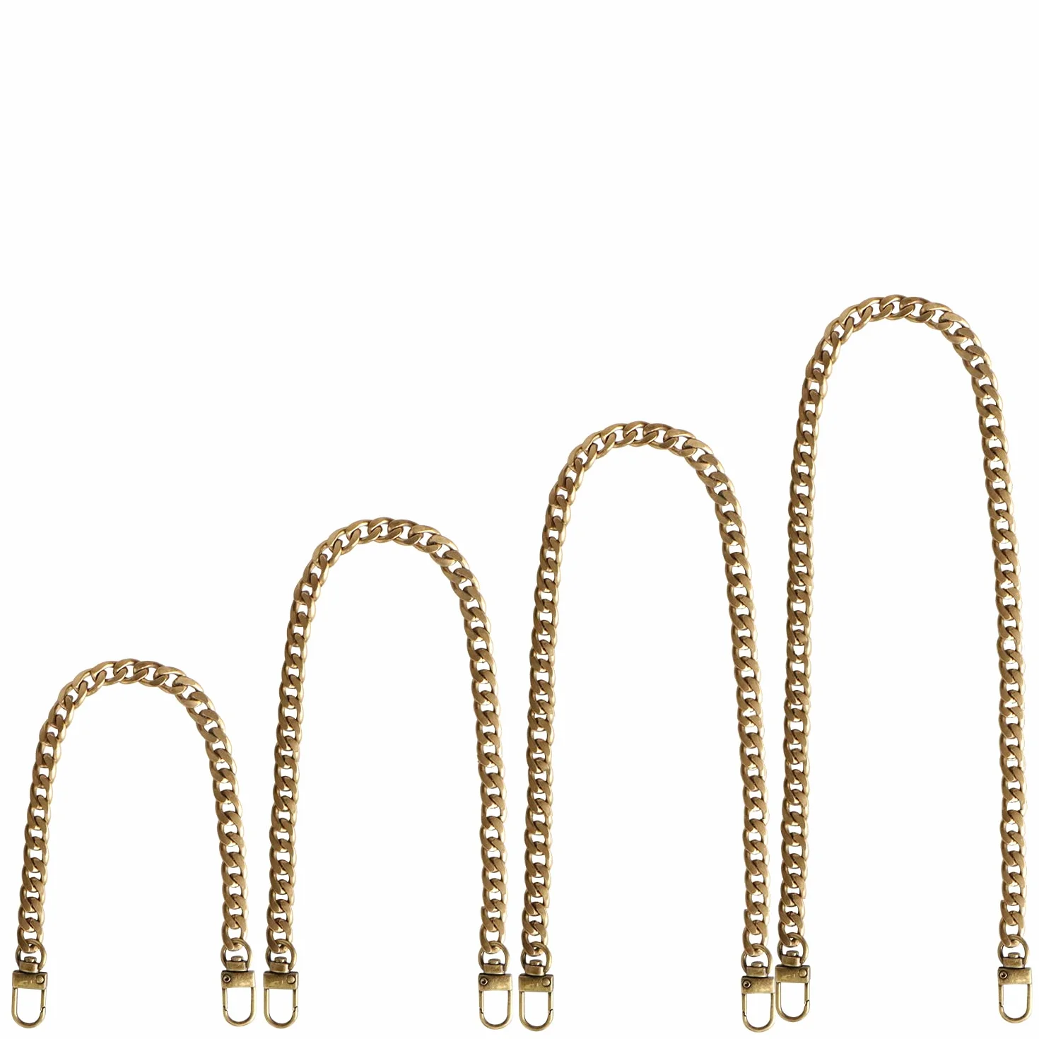 Catena per Borsa A Tracolla, 4 Pezzi Cinghie di Ricambio a Catenella, Borsa con Fermagli Girevoli, Catena di Ricambio in Metallo, per Portafoglio, Pochette Portafoglio (Bronzo)