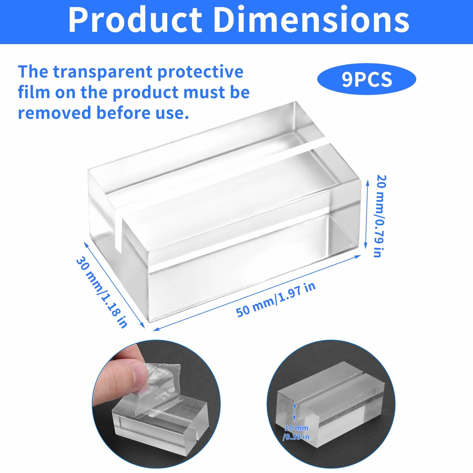 9 Pz Supporti per Carte in Acrilico Transparente, Supporti da Tavolo, Segnatavolo Porta Cartoline, Supporto da Tavolo in Plastica, Supporti per Segnaposto Matrimonio Natalizio (5x3x2 cm)