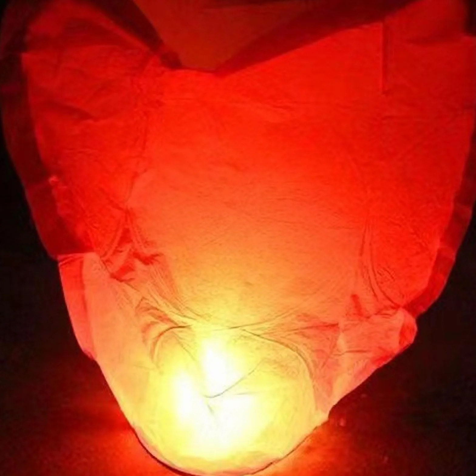 Lanterne Volanti Rosse a Forma di Cuore, Confezione da 2, Lanterne di Carta Ignifughe per Festival e Matrimoni