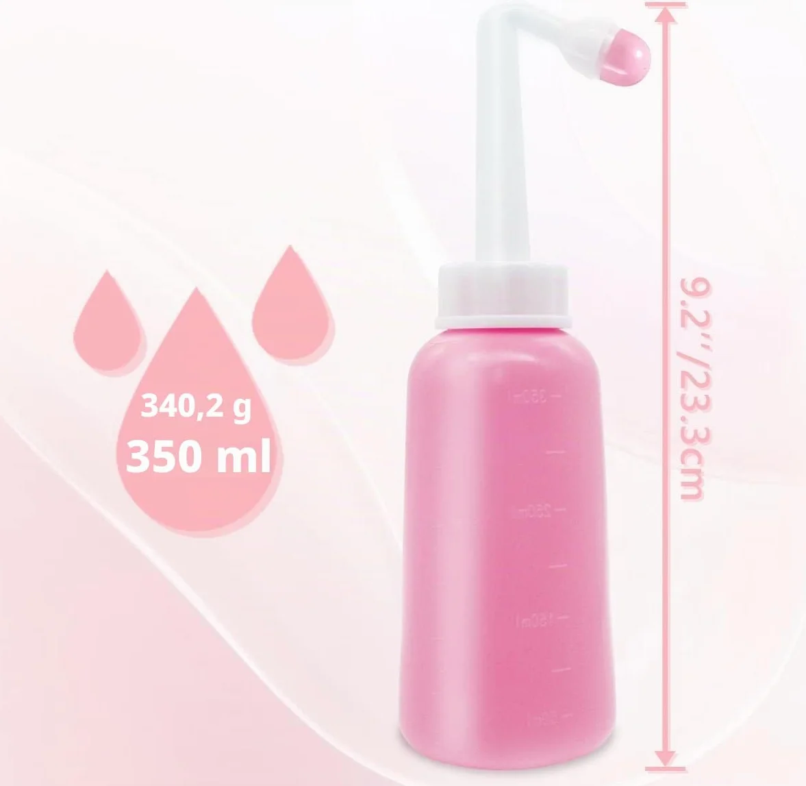 Bidet Portatile – 350ml Peri Bottle Post Partum per Letto Settimanale e Ospedale | Bidet Portatile da Viaggio con Tasche Impermeabili