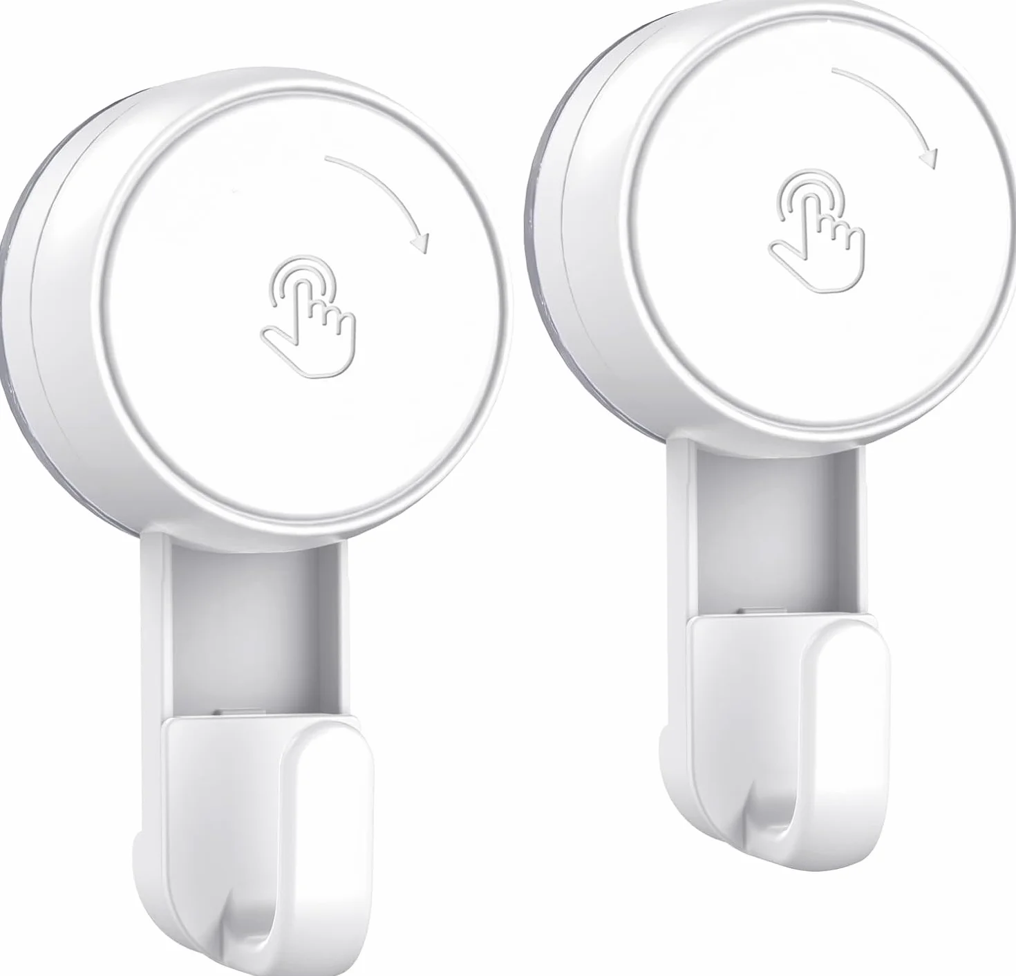 Luxear Ganci Ventosa Bagno 2 Pezzi, Senza Foratura e Senza Ruggine Gancio a Ventosa per Piastrelle, Appendino da Doccia Super Portante da 5KG per Cucina Parete Doccia Vetro Piastrelle, Bianco