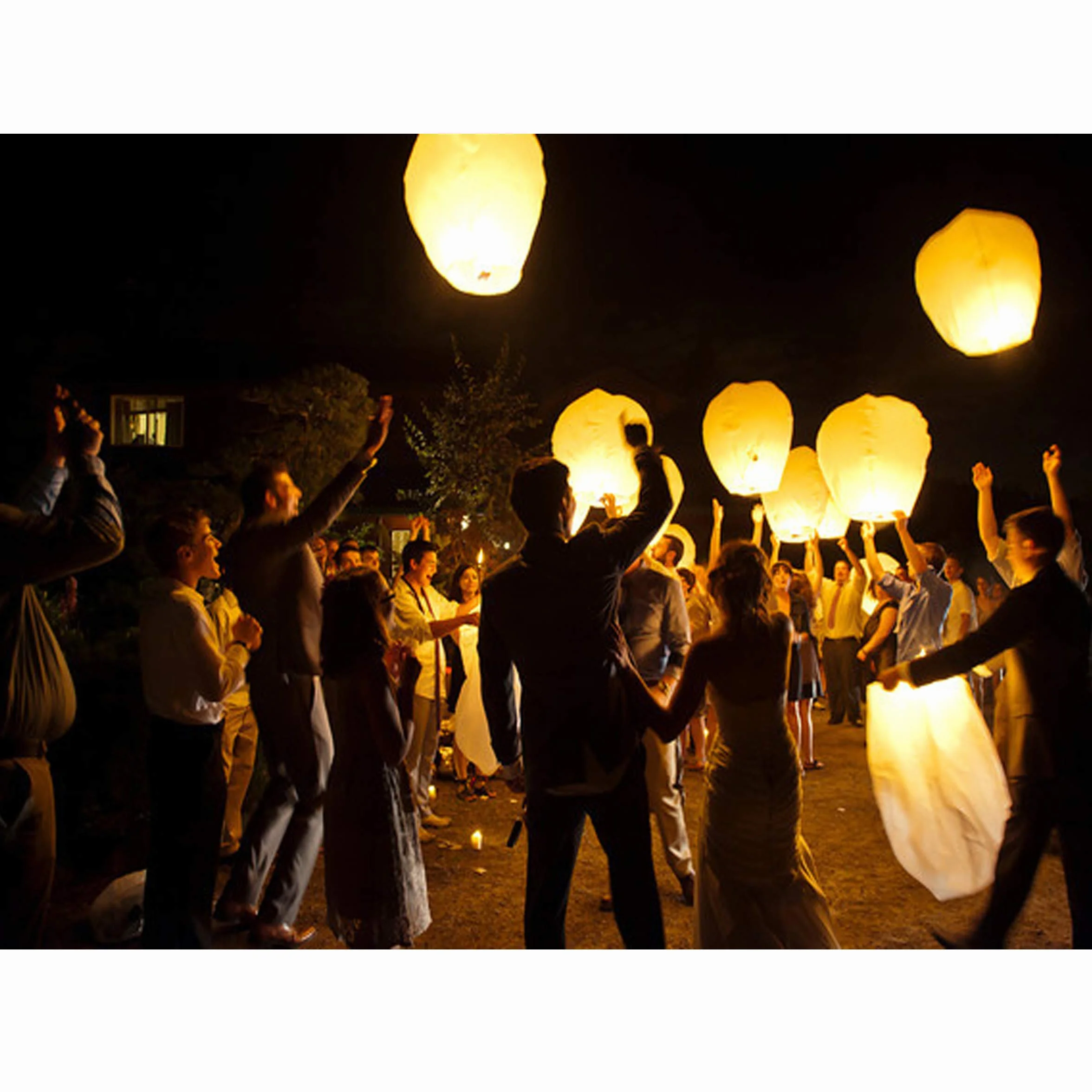 LABOTA Confezione da 5 lanterne volanti cinesi, da rilasciare in memoria, 100% biodegradabili, ecologiche, lanterne galleggianti per volare all'aperto, decorazioni per feste, compleanni, eid,