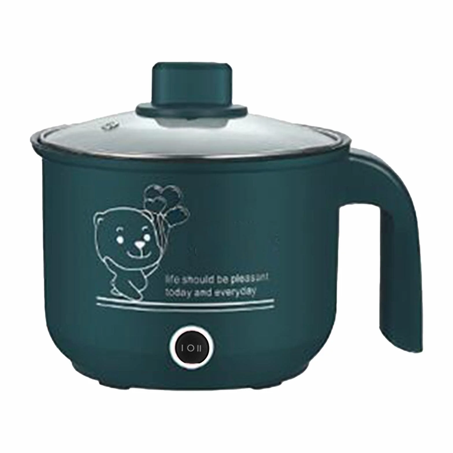 Milageto Pentola Elettrica, Padella Elettrica Antiaderente Multiuso in Acciaio Inossidabile, Domestico Fornello per Tagliatelle, Fornello Ramen Elettrodomestici da Cucina per Fry, VERDE