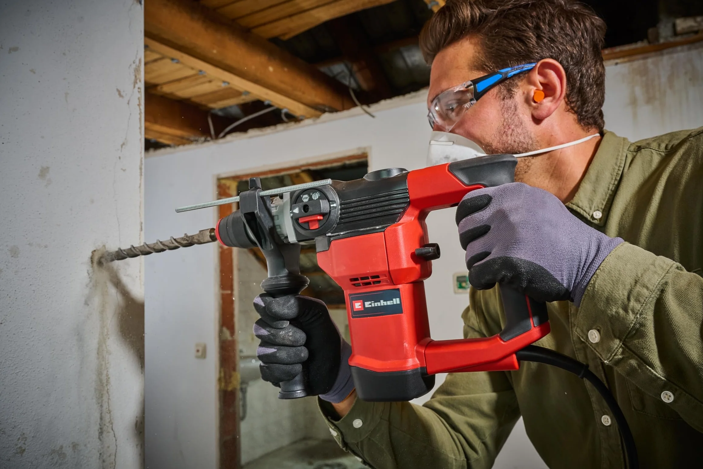 Einhell Martello perforatore TC-RH28 3F (950 W, Forza di colpimento: 3,5J, Mandrino SDSPlus, 3 funzioni: Foratura, foratura a percussione e scalatura), Versione 2024