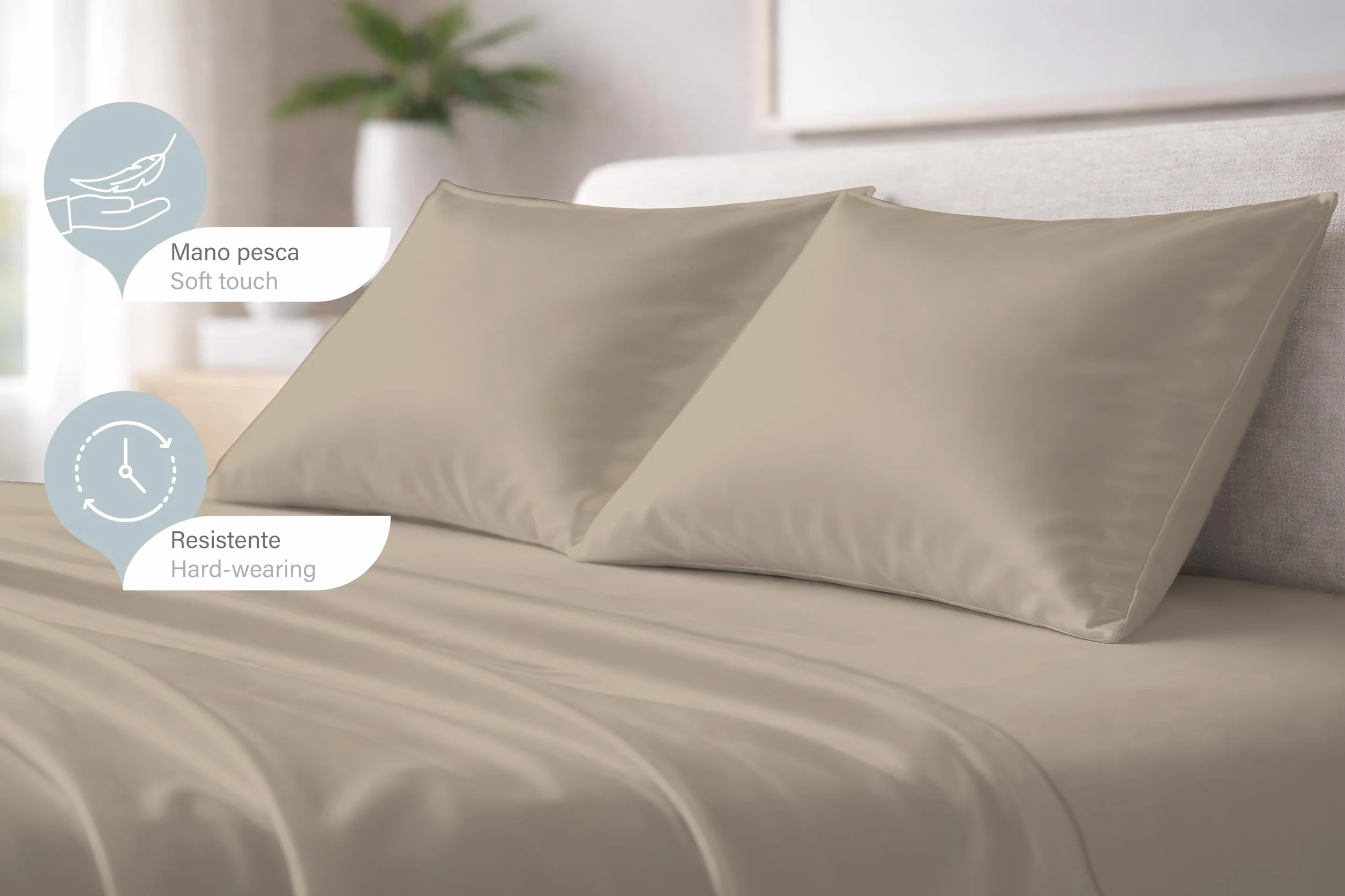 Set Lenzuola Matrimoniali 4 Pezzi Morbida Microfibra, Lenzuolo con Angoli 30 cm, Lenzuolo Piano, 2 Federe 50x80, Certificato Oekotex
