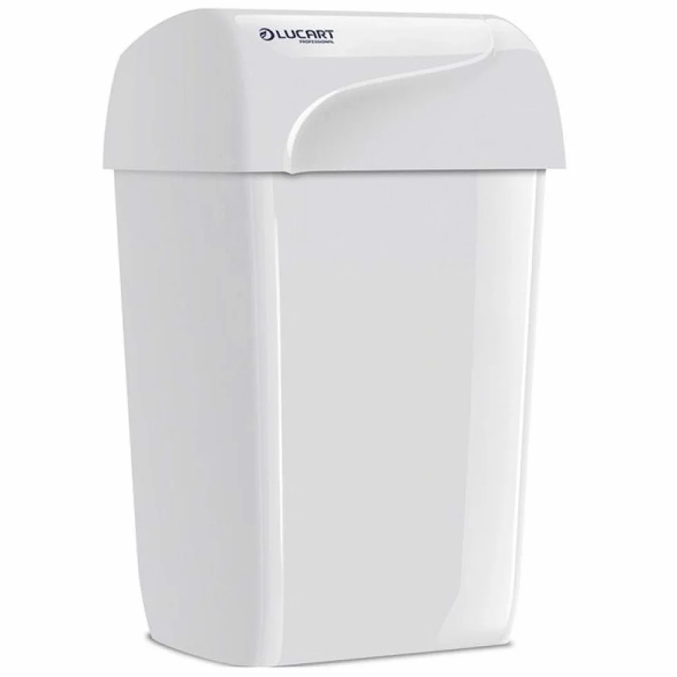 lucart IDENTITY INVISIBIN GETTA CARTA Cestino con nascondi sacco cm.42 x 29 h 61 a terra o da appendere (BIANCO)